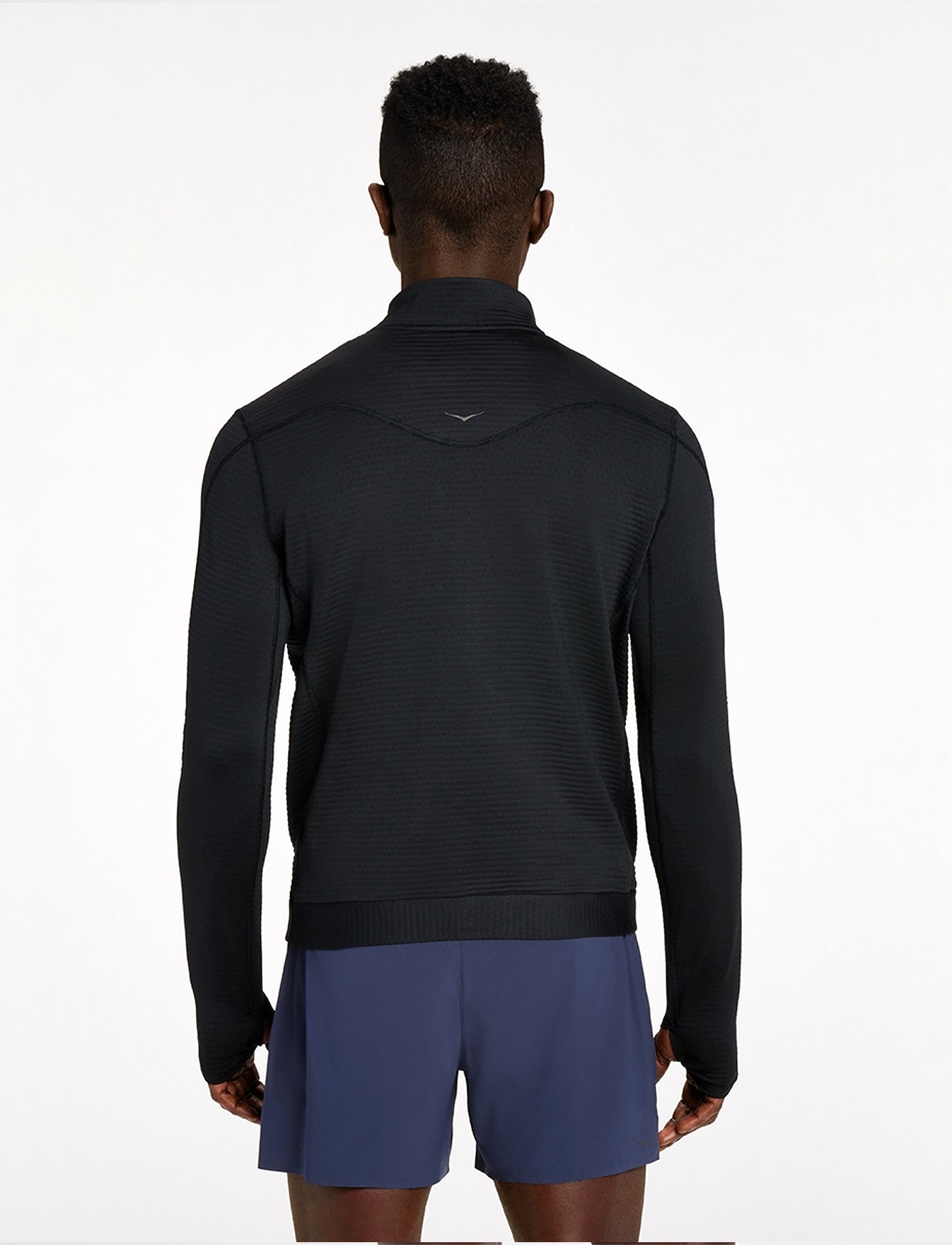 M 1/2 ZIP - עליונית גברים 1/2 רוכסן בצבע שחור