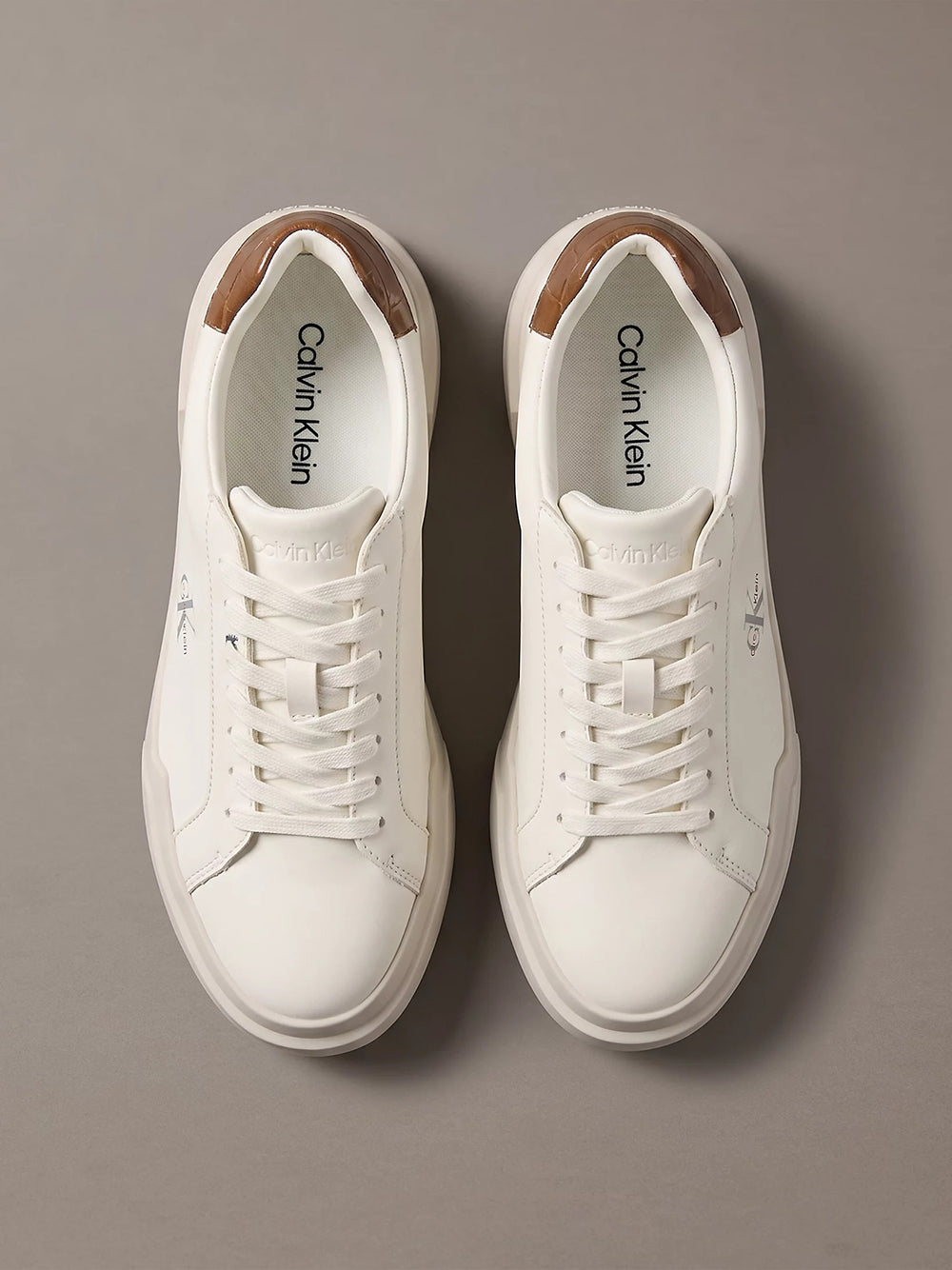 נעלי קלווין קליין Leather Durable Traction Chunky Trainers נשים