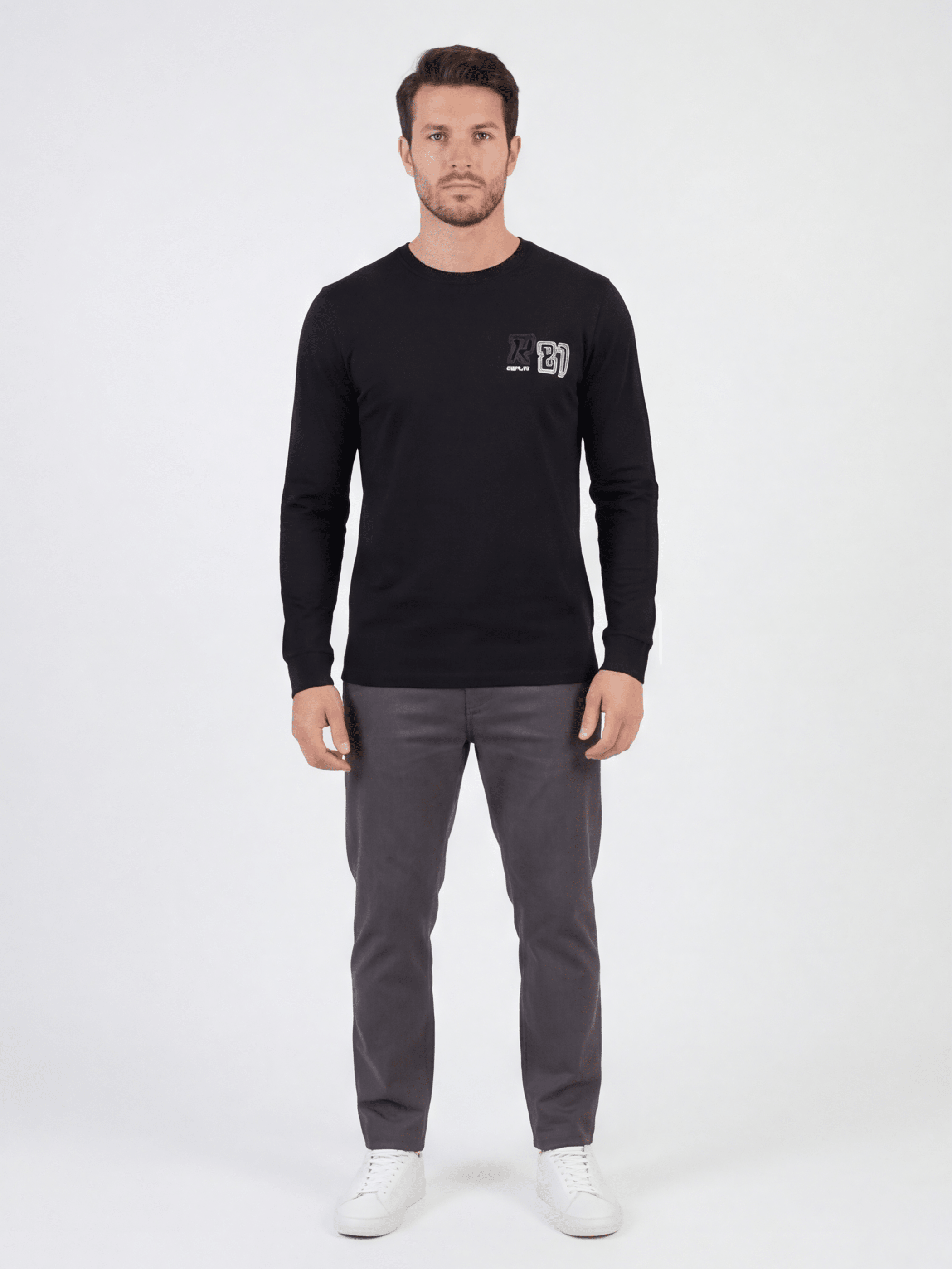 חולצת טישרט ריפליי ארוכה Logo Lycra גברים