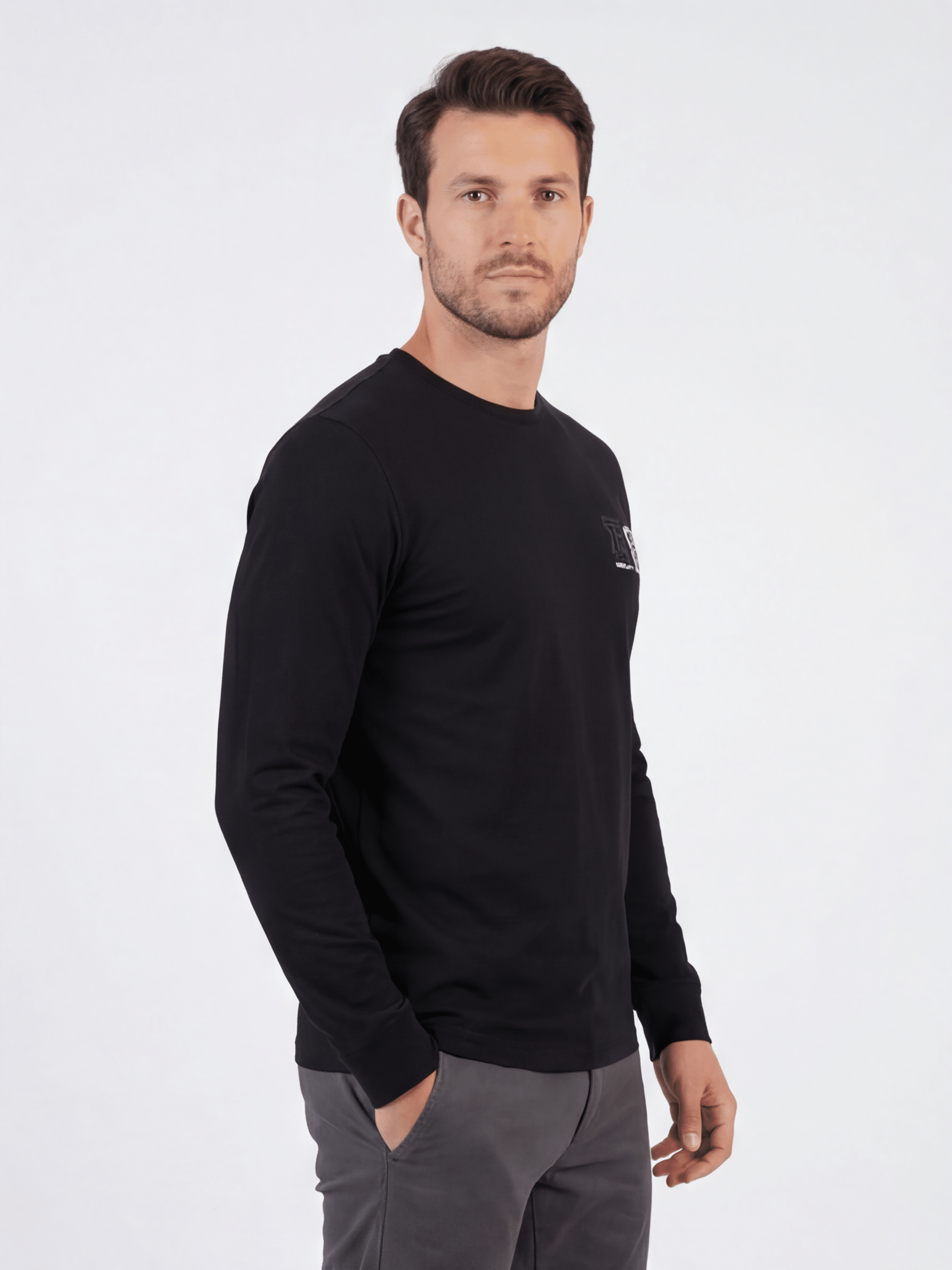 חולצת טישרט ריפליי ארוכה Logo Lycra גברים