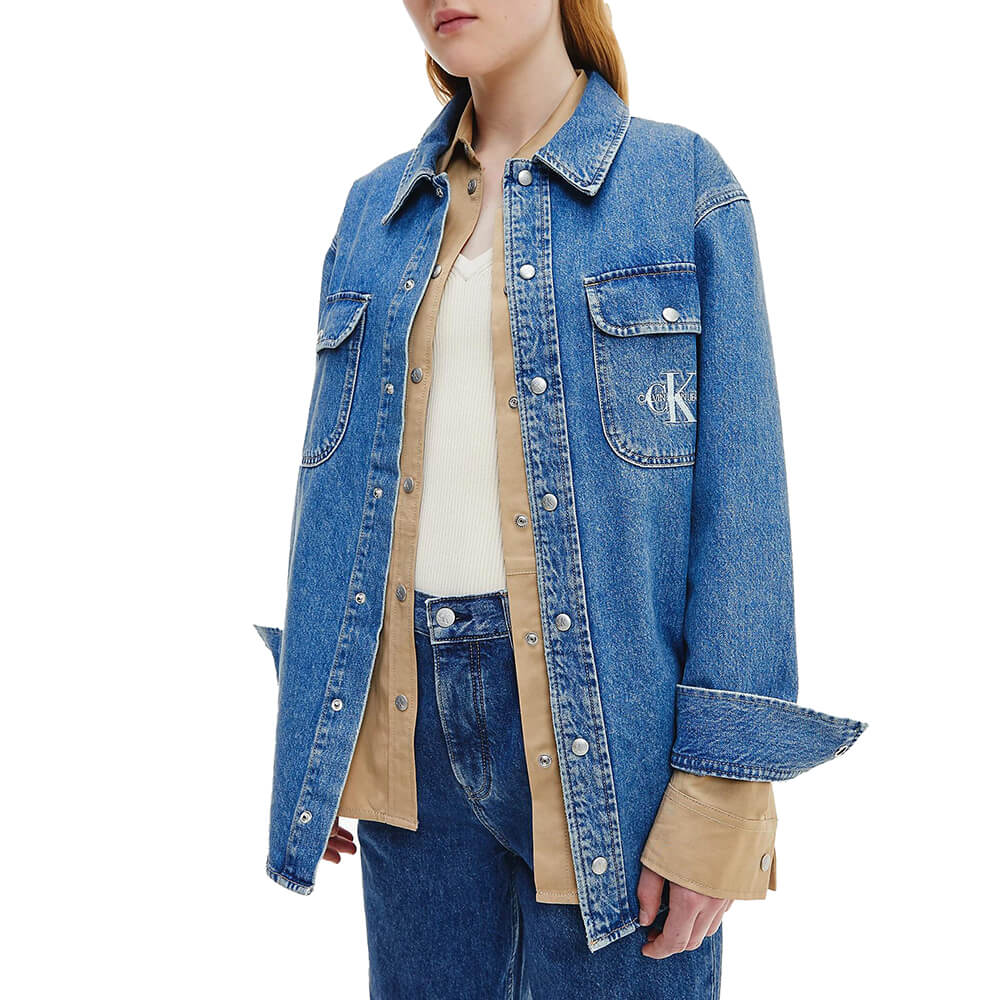 ג'קט ג'ינס קלווין קליין Overshirt נשים