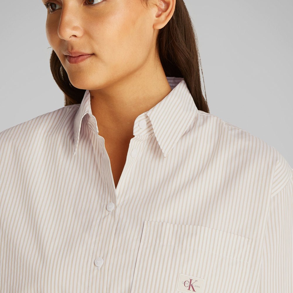 חולצה מכופתרת קלווין קליין Woven Label Relaxed נשים
