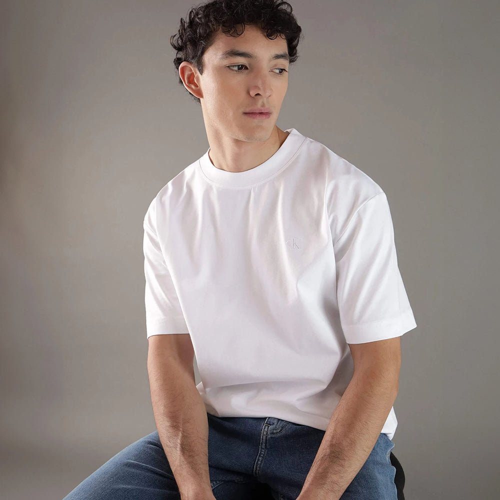 חולצת טישירט קצרה קלווין קליין Soft Layered Monogram גברים