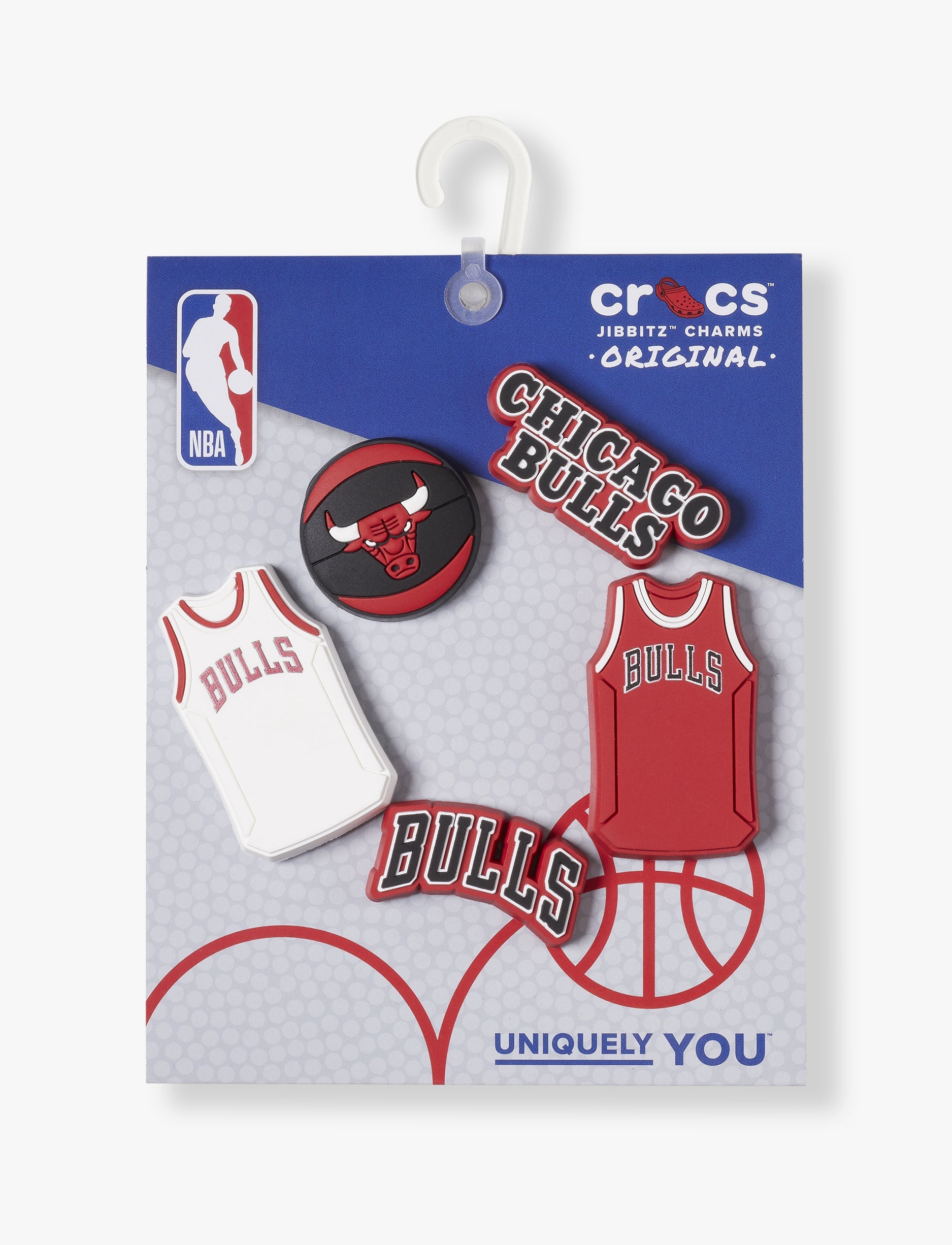 Crocs Jibbitz charms NBA Chicago Bulls - מארז 5 ג'יביטים קרוקס