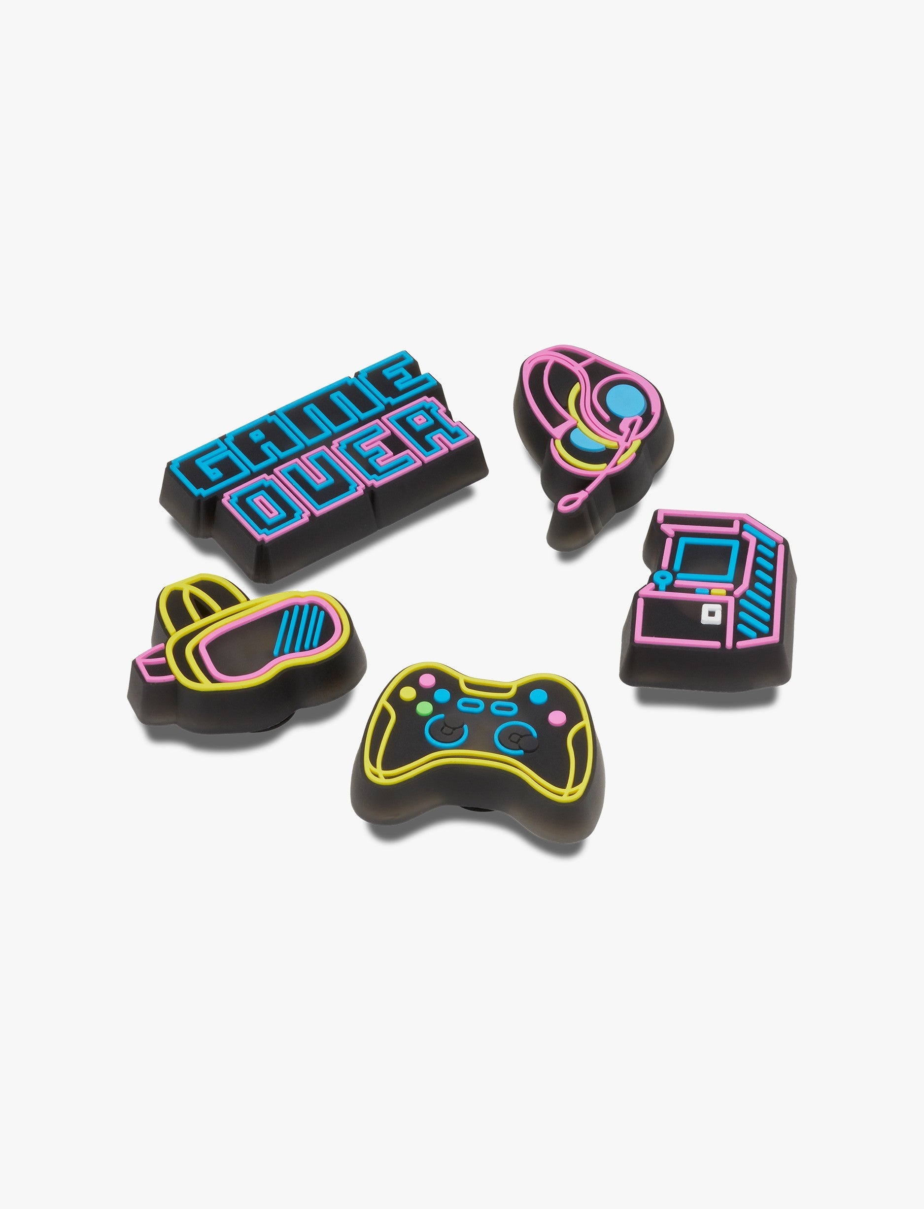 Crocs Jibbitz Lights Up Neon Gamer - מארז 5 ג'יביטים קרוקס עם אורות