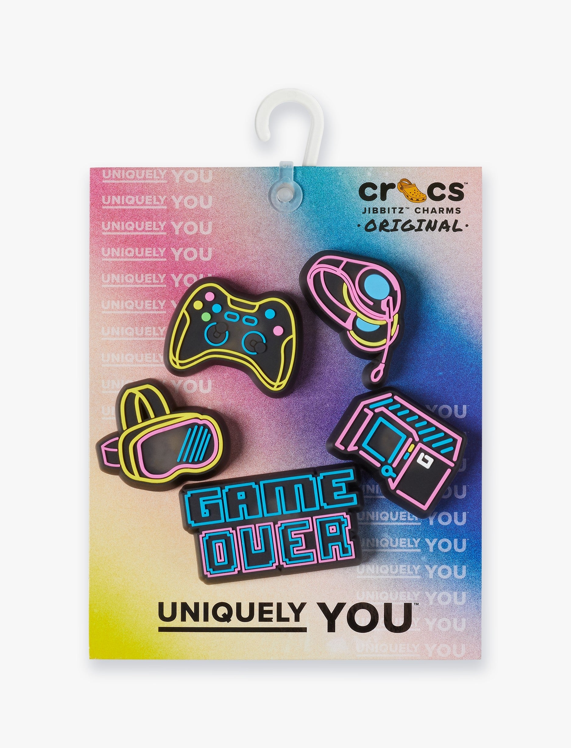 Crocs Jibbitz Lights Up Neon Gamer - מארז 5 ג'יביטים קרוקס עם אורות