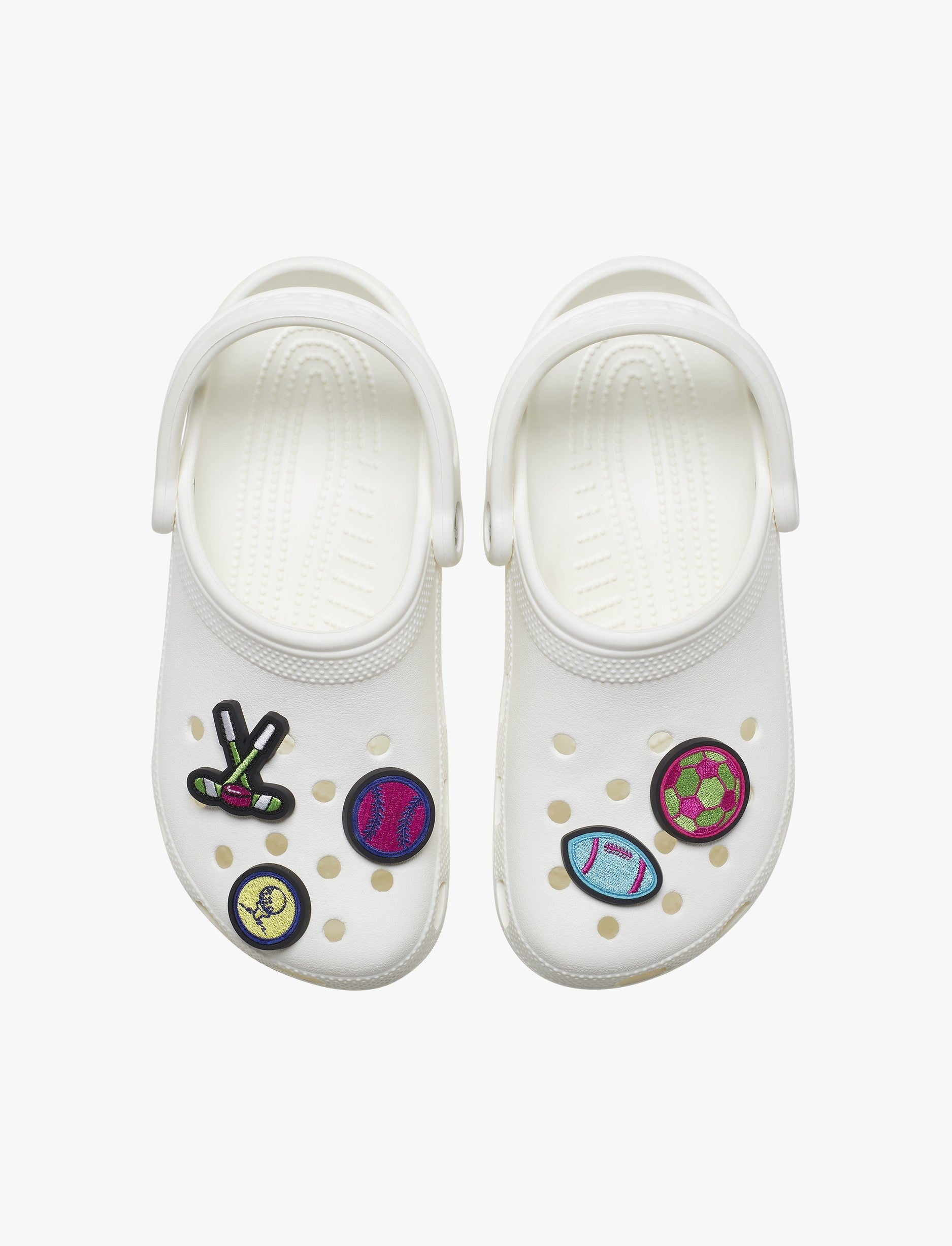 Crocs Jibbitz Neon Sports Patches - מארז 5 ג'יביטים קרוקס