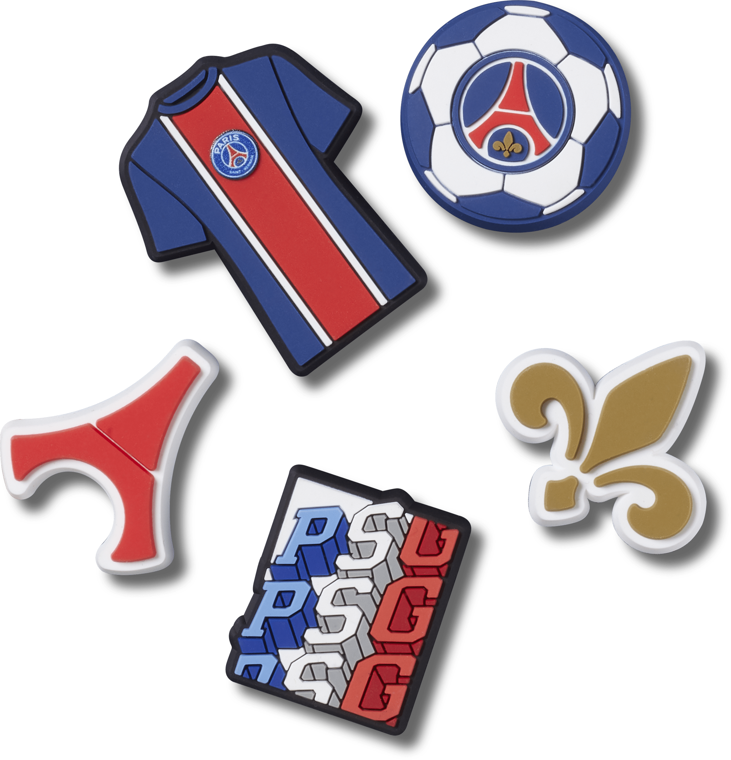 Crocs Jibbitz Paris St Germain - מארז 5 ג'יביטים קרוקס