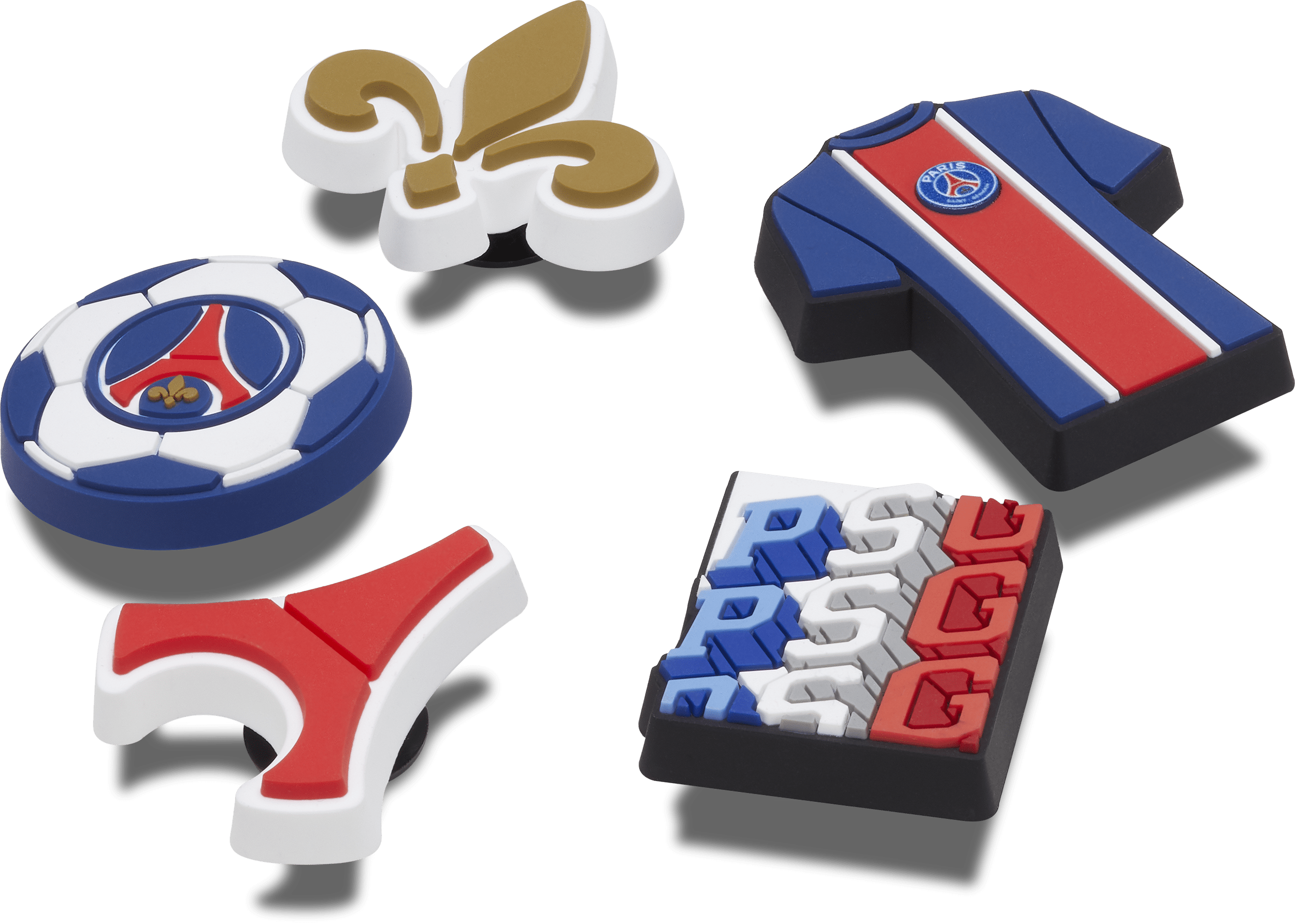 Crocs Jibbitz Paris St Germain - מארז 5 ג'יביטים קרוקס