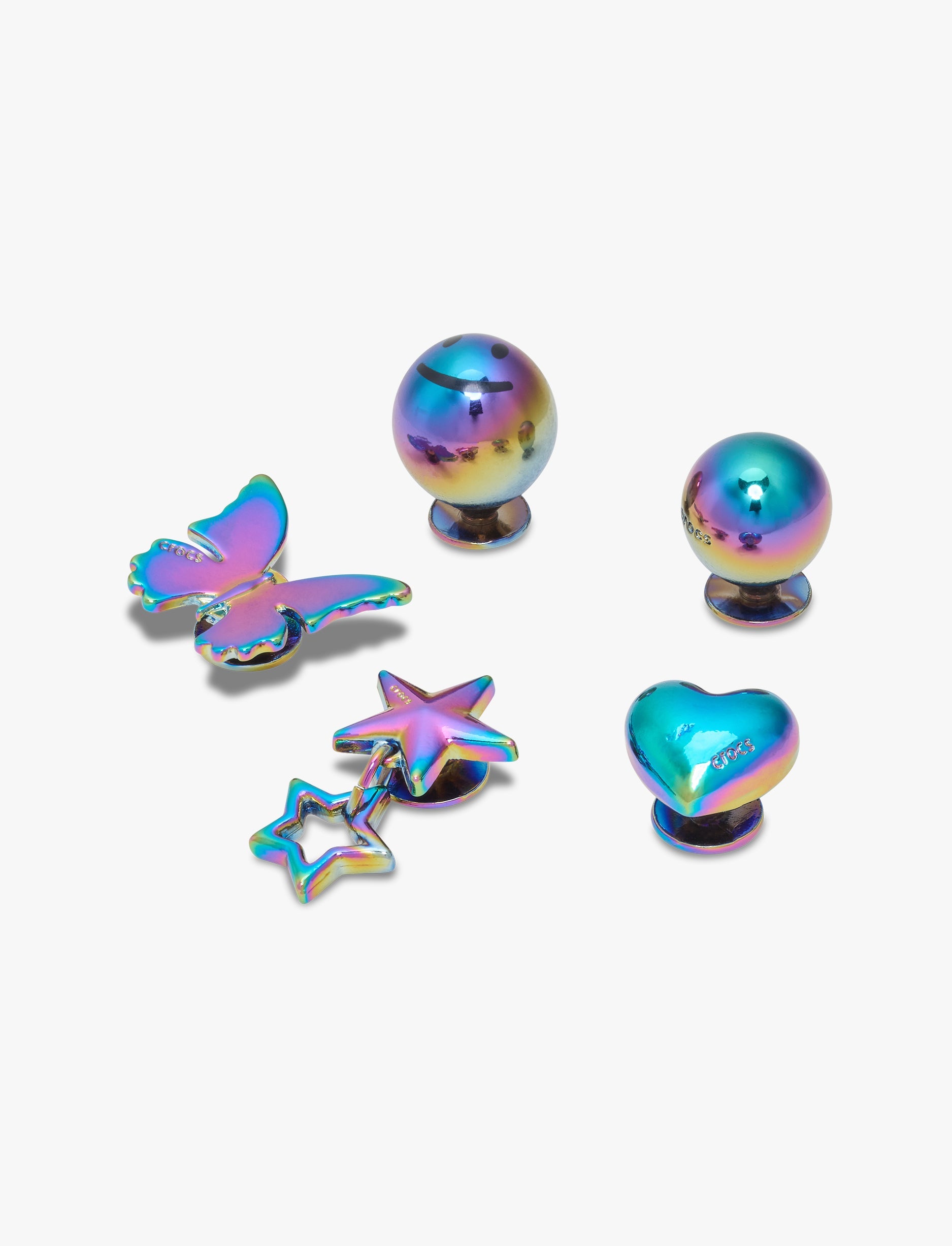 Crocs Jibbitz Iridescent Meta – מארז 5 ג'יביטים קרוקס