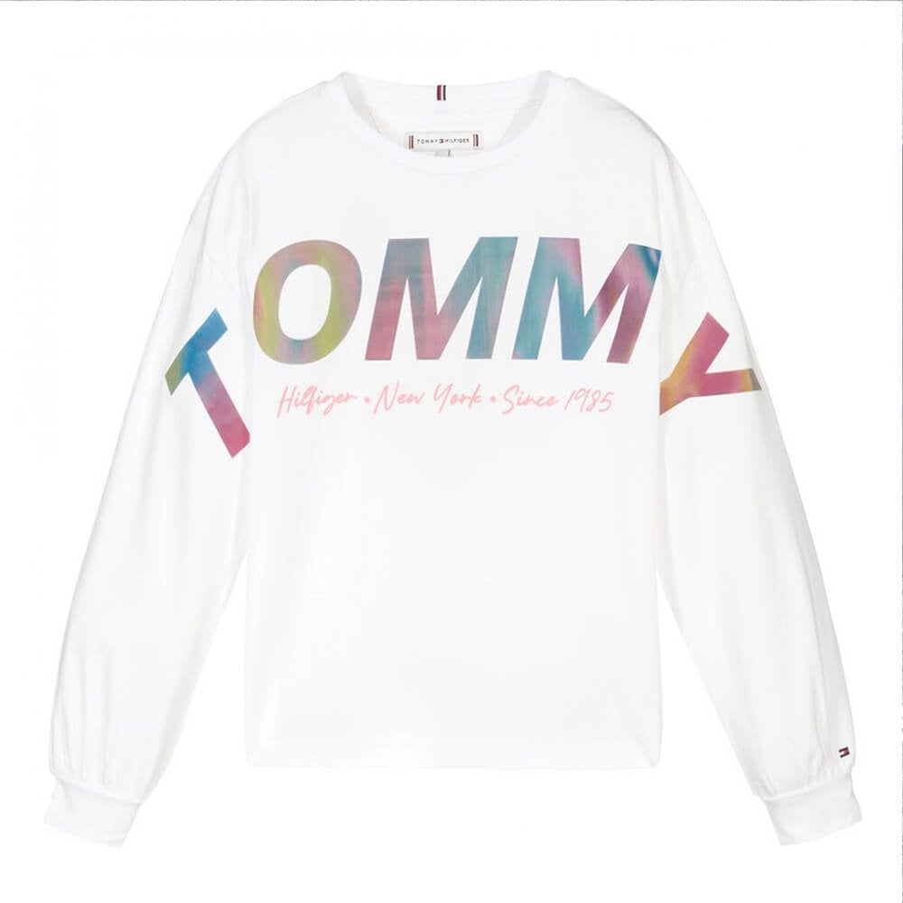 חולצת טישרט טומי הילפיגר ארוכה Multi Shine Print Tee ילדות