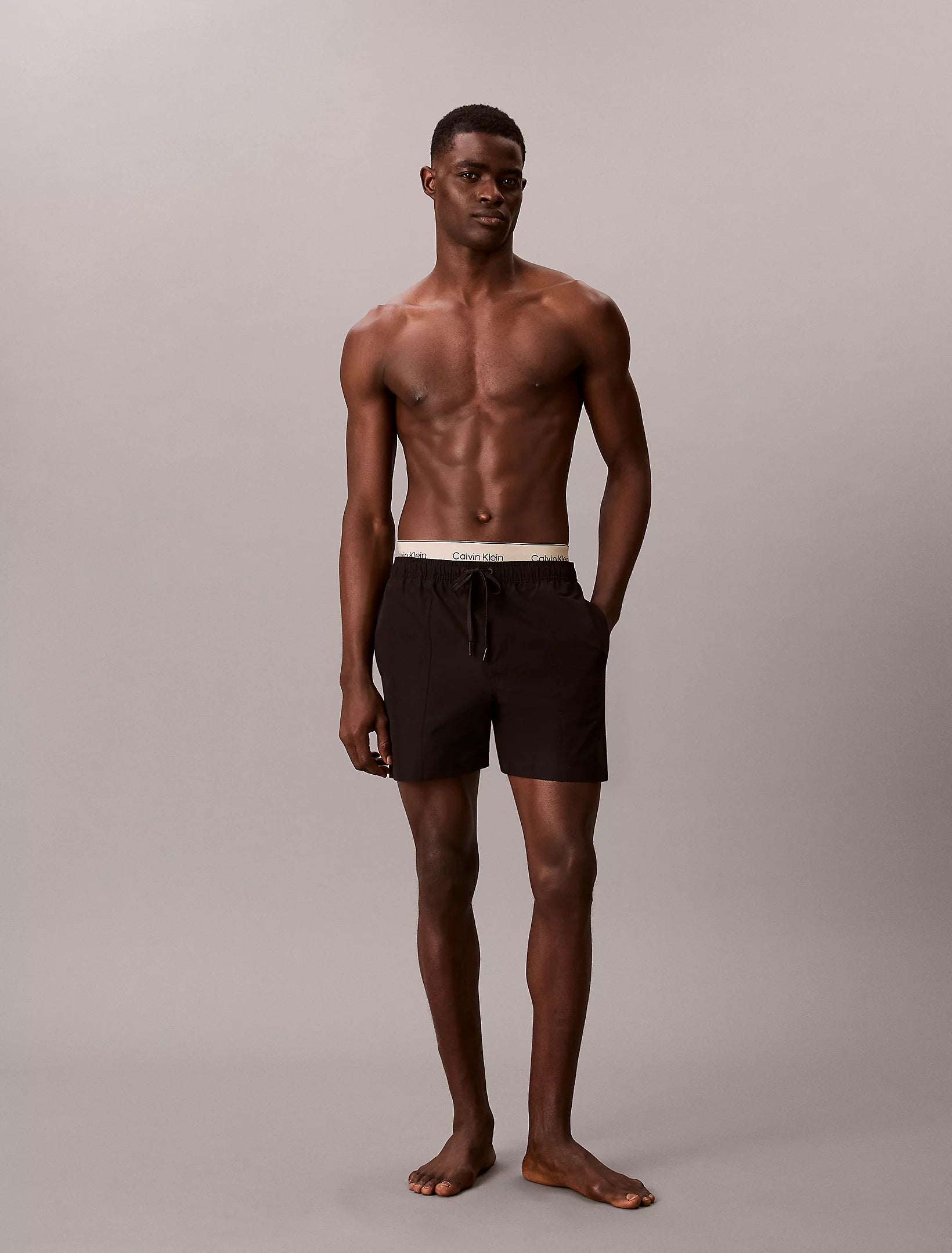 מכנס בגד ים קלווין קליין Double Logo Waistband גברים