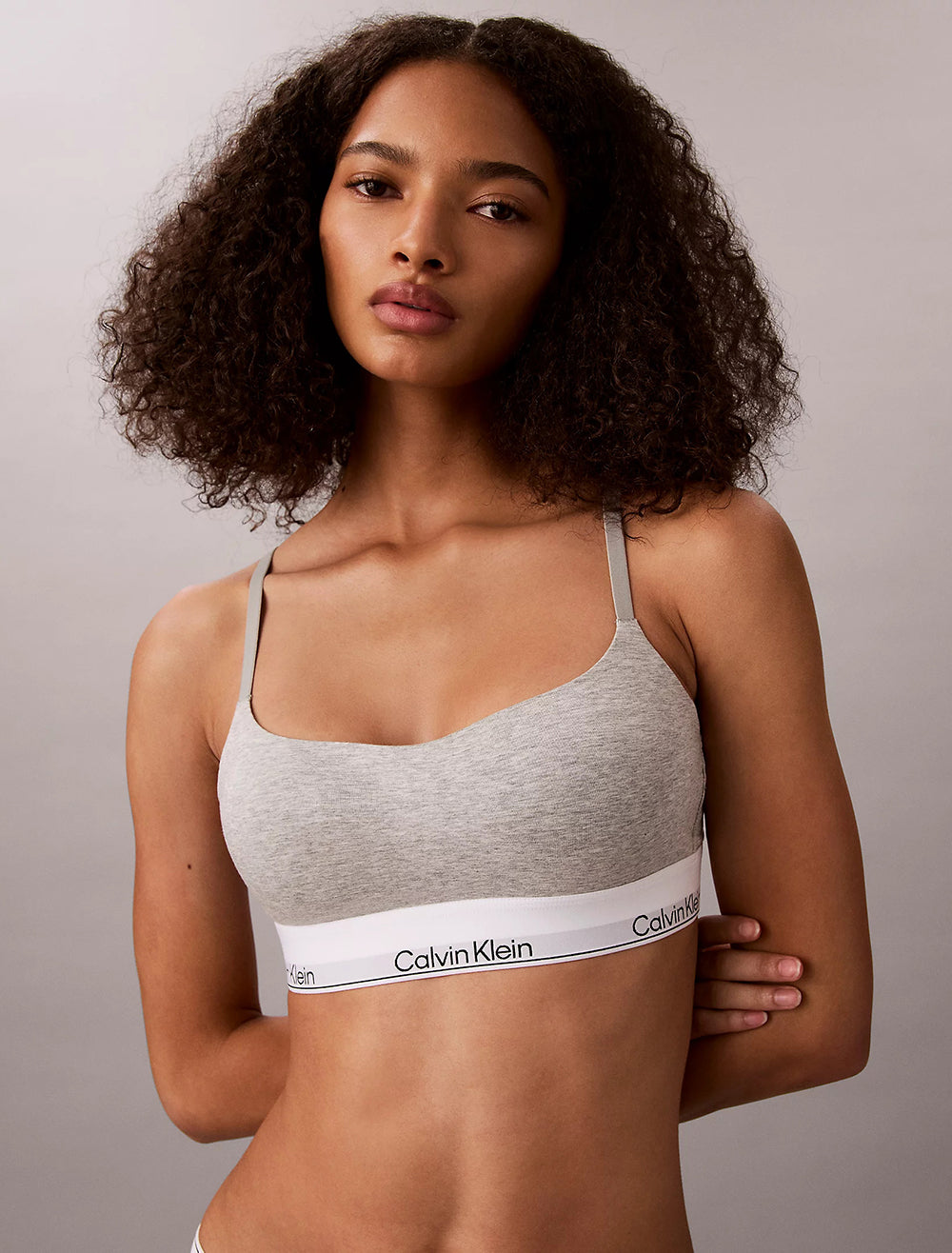 טופ חזיית ספורט קלווין קליין Lightly Lined Bralette - Icon Cotton Modal נשים
