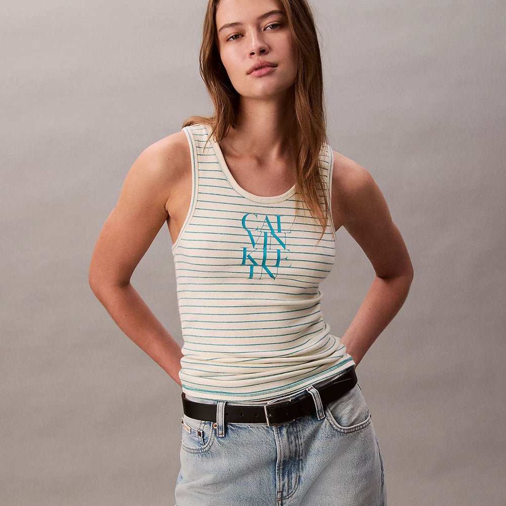 גופיה קלווין קליין Logo Graphic Ribbed Stripe נשים
