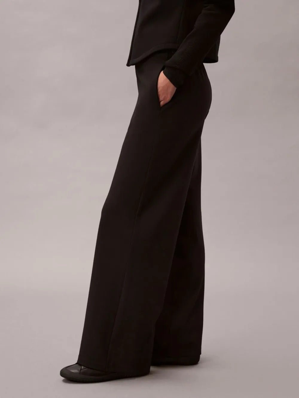 מכנס אלגנטי קלווין קליין Ponte Logo Waistband Trousers נשים