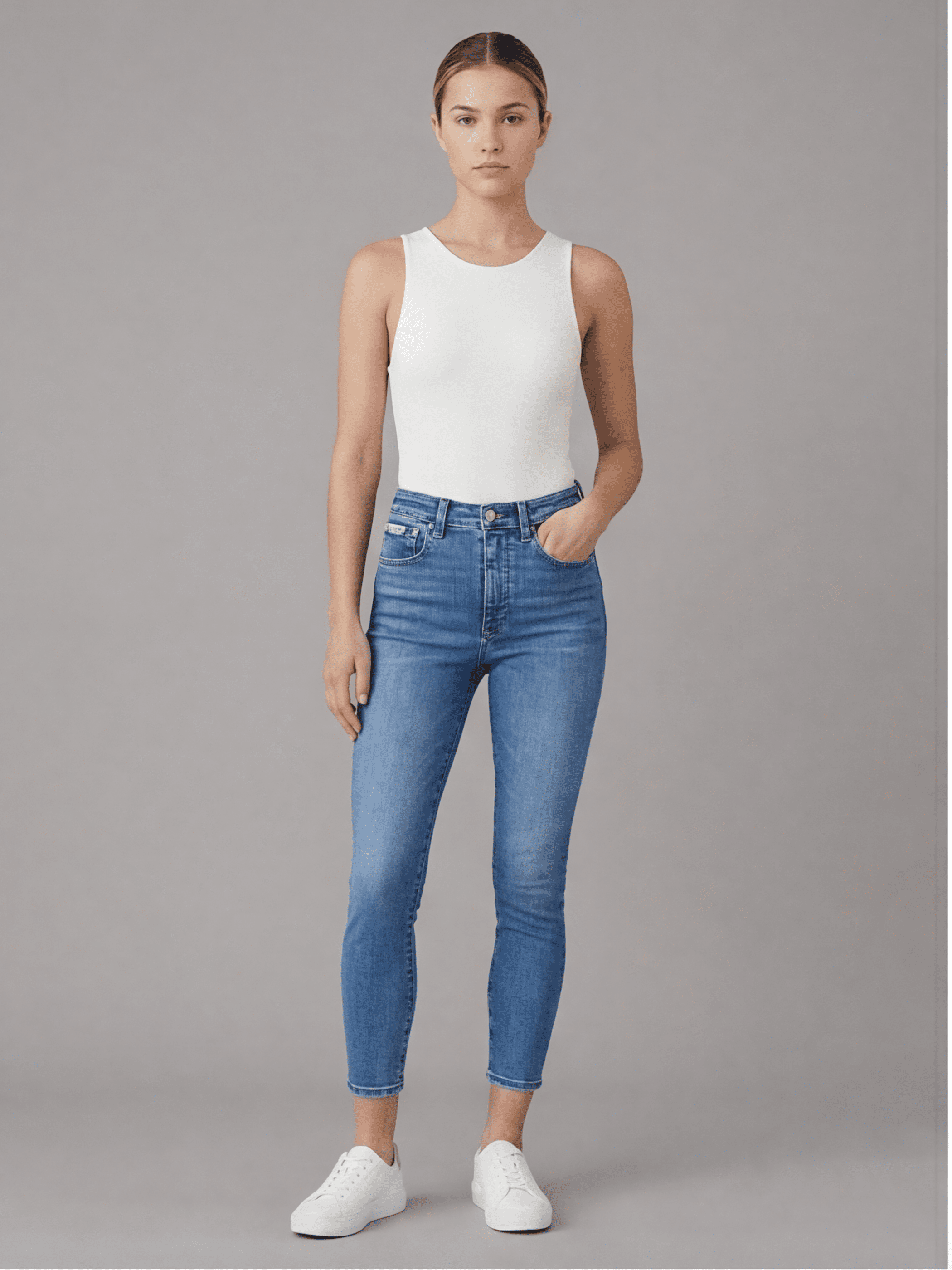 ג'ינס קלווין קליין HIgh Rise Skinny Ankle נשים