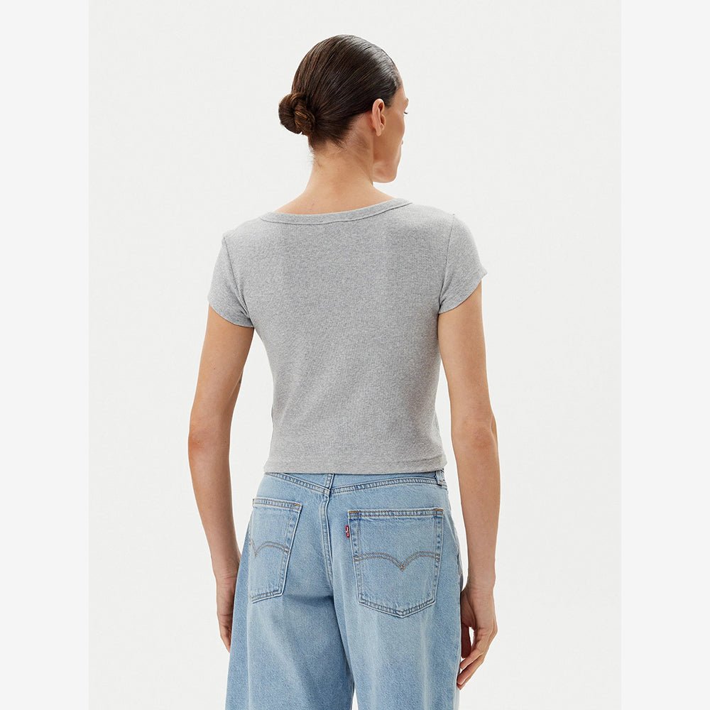 חולצת טישירט קצרה קלווין קליין Cotton Stretch Rib Baby נשים