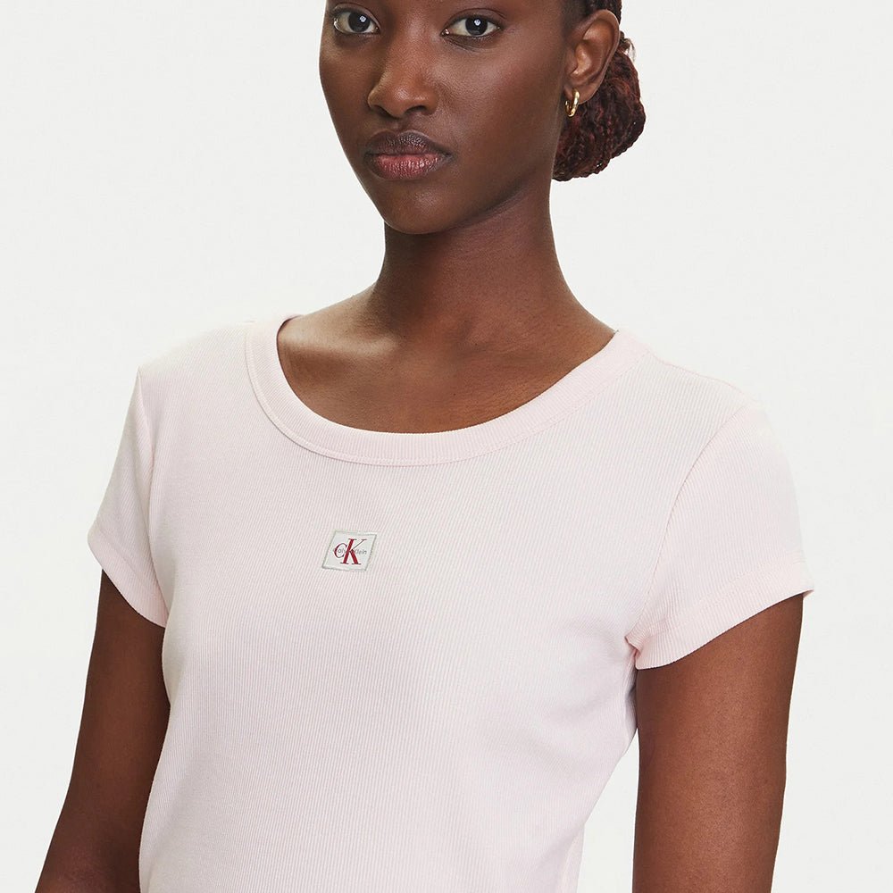 חולצת טישירט קצרה קלווין קליין Cotton Stretch Rib Baby נשים