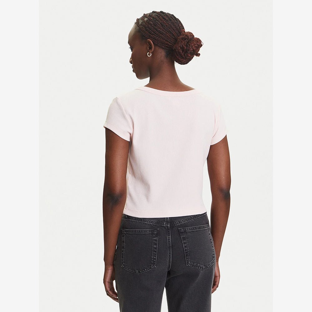 חולצת טישירט קצרה קלווין קליין Cotton Stretch Rib Baby נשים
