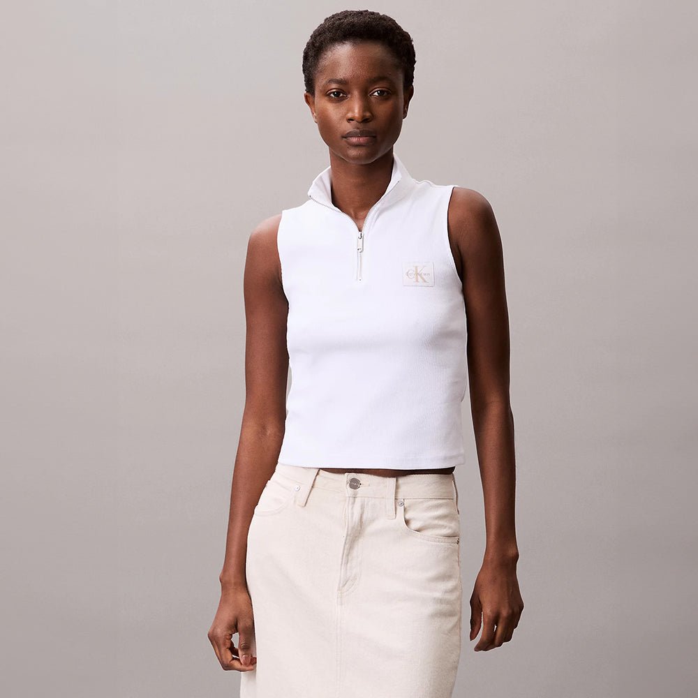 גופיה קלווין קליין Sleeveless Quarter Zip Top נשים