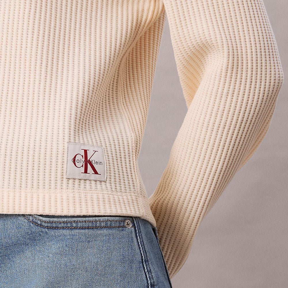 חולצת טישירט ארוכה קלווין קליין Waffle נשים
