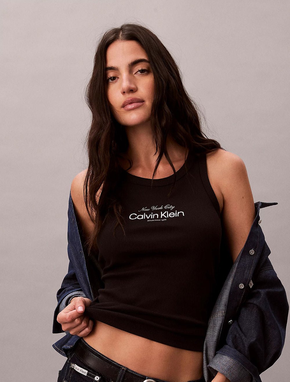 גופיה קלווין קליין Slim Ribbed Cotton נשים