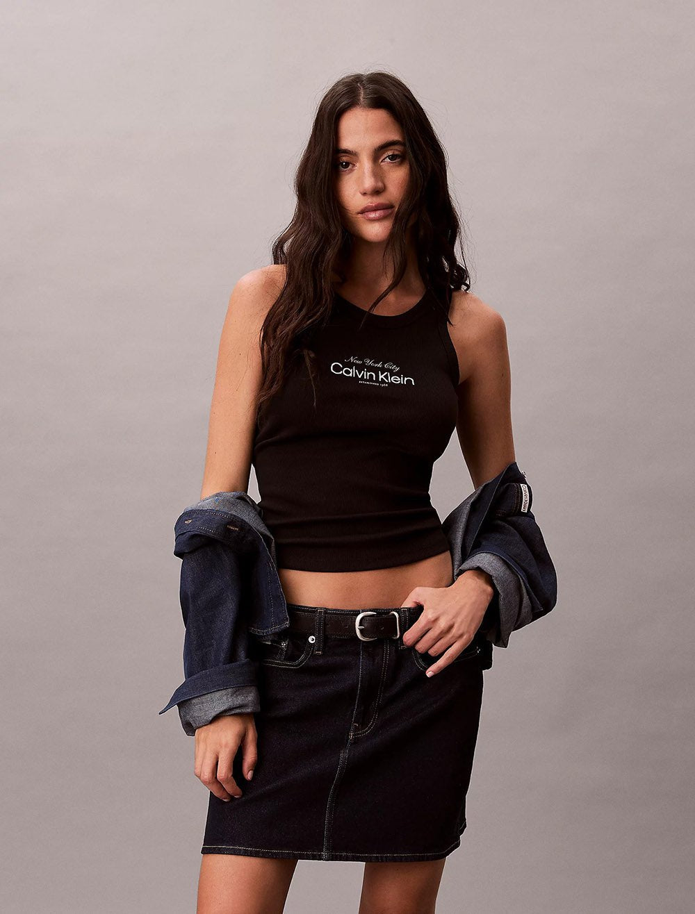 גופיה קלווין קליין Slim Ribbed Cotton נשים