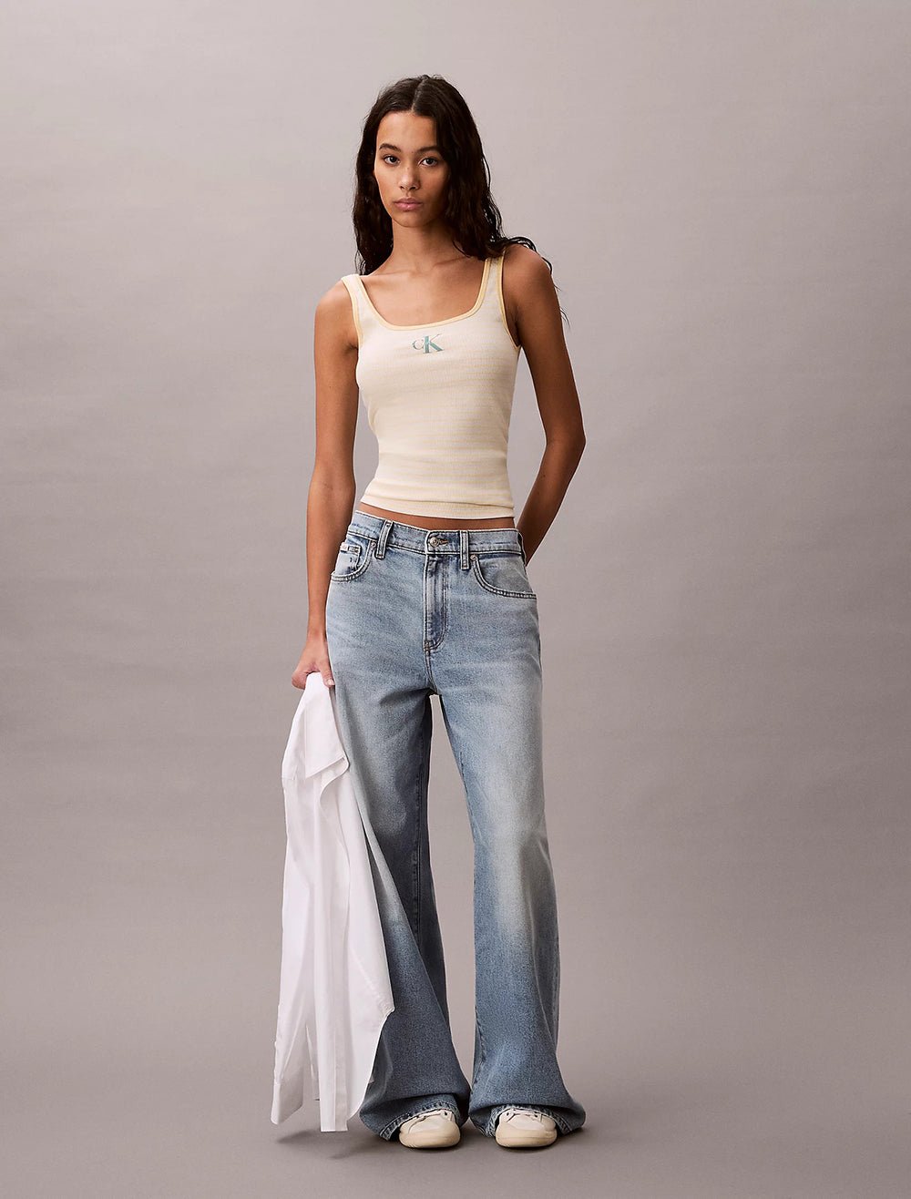 גופיה קלווין קליין Scoop Neck Ribbed נשים