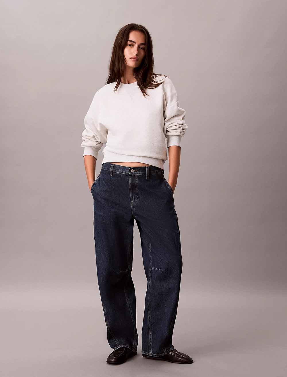 ג'ינס קלווין קליין Relaxed Cargo Barrel נשים