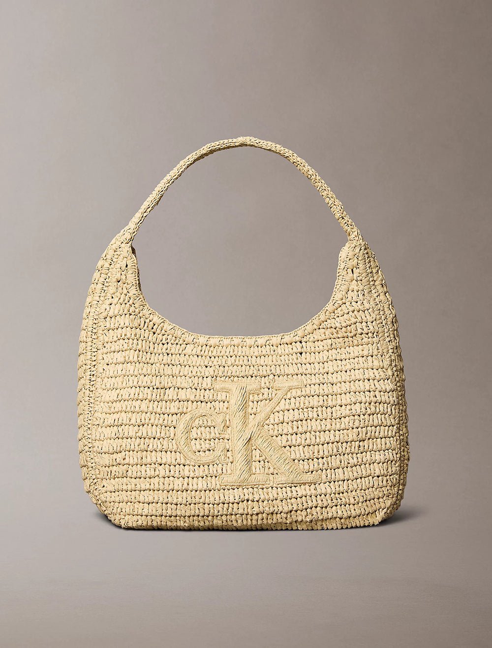 תיק קלווין קליין Bold Ck Raffia Large Shoulder Bag נשים