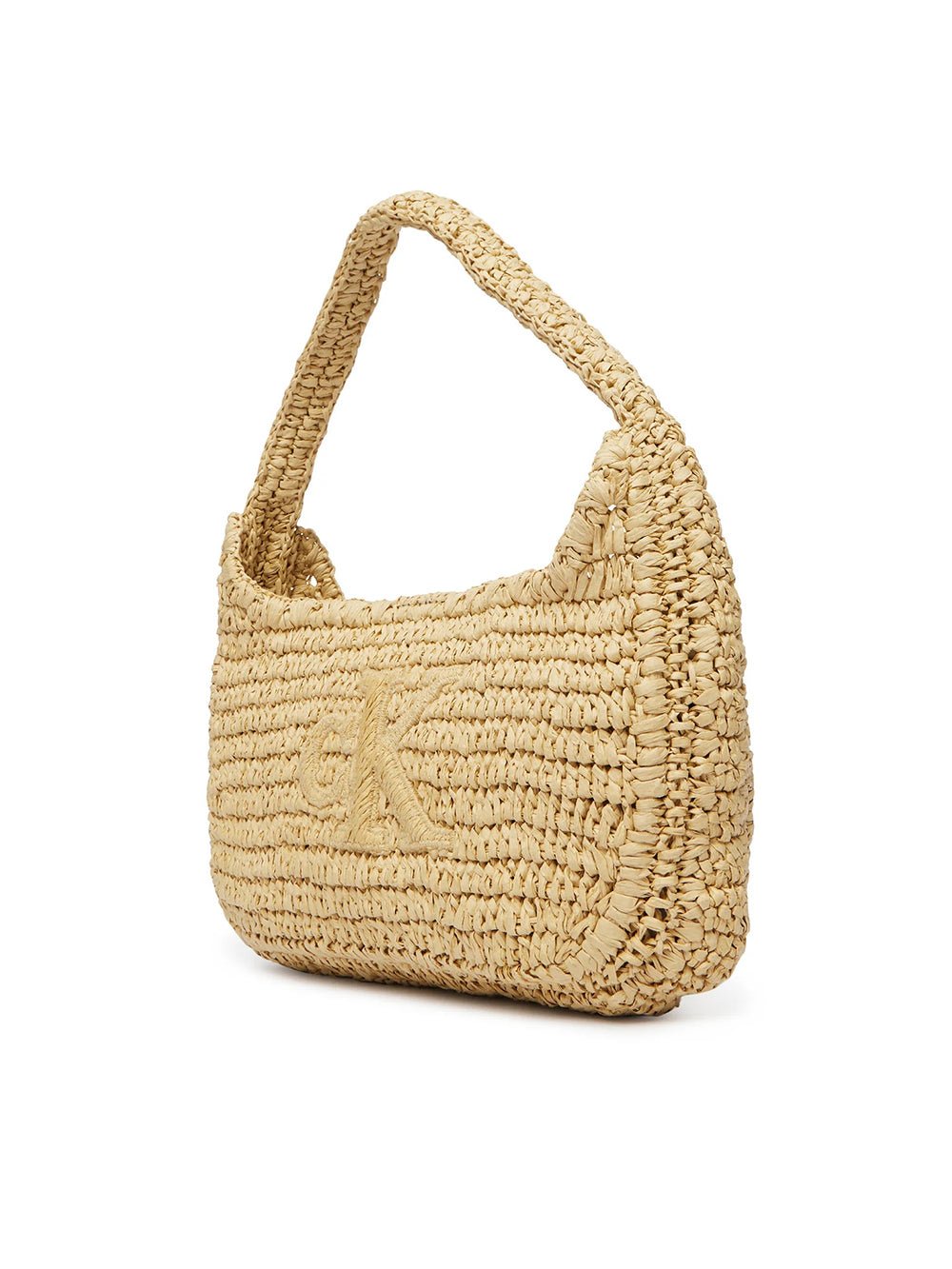 תיק קלווין קליין Bold Ck Raffia Small Shoulder Bag נשים