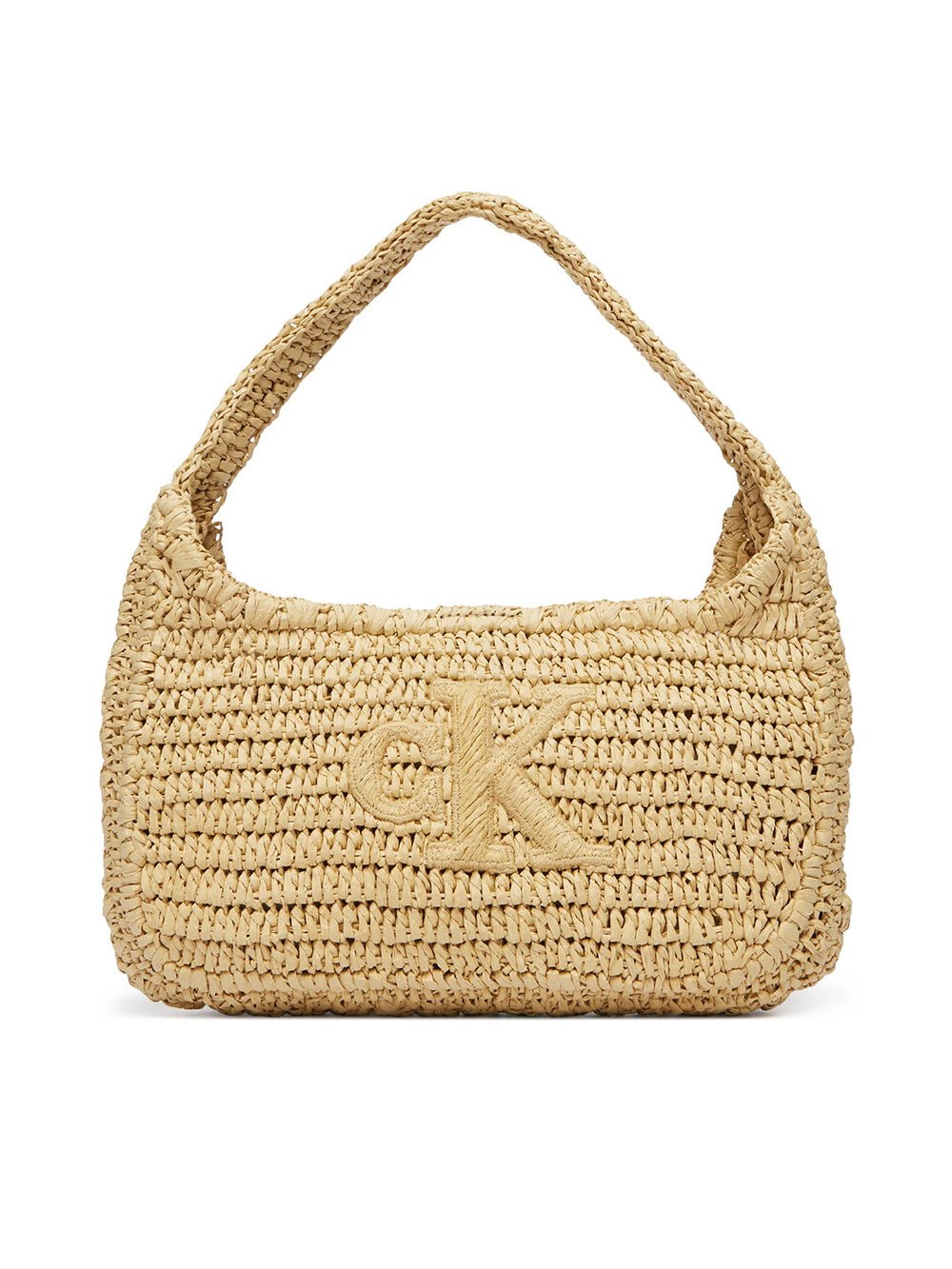 תיק קלווין קליין Bold Ck Raffia Small Shoulder Bag נשים