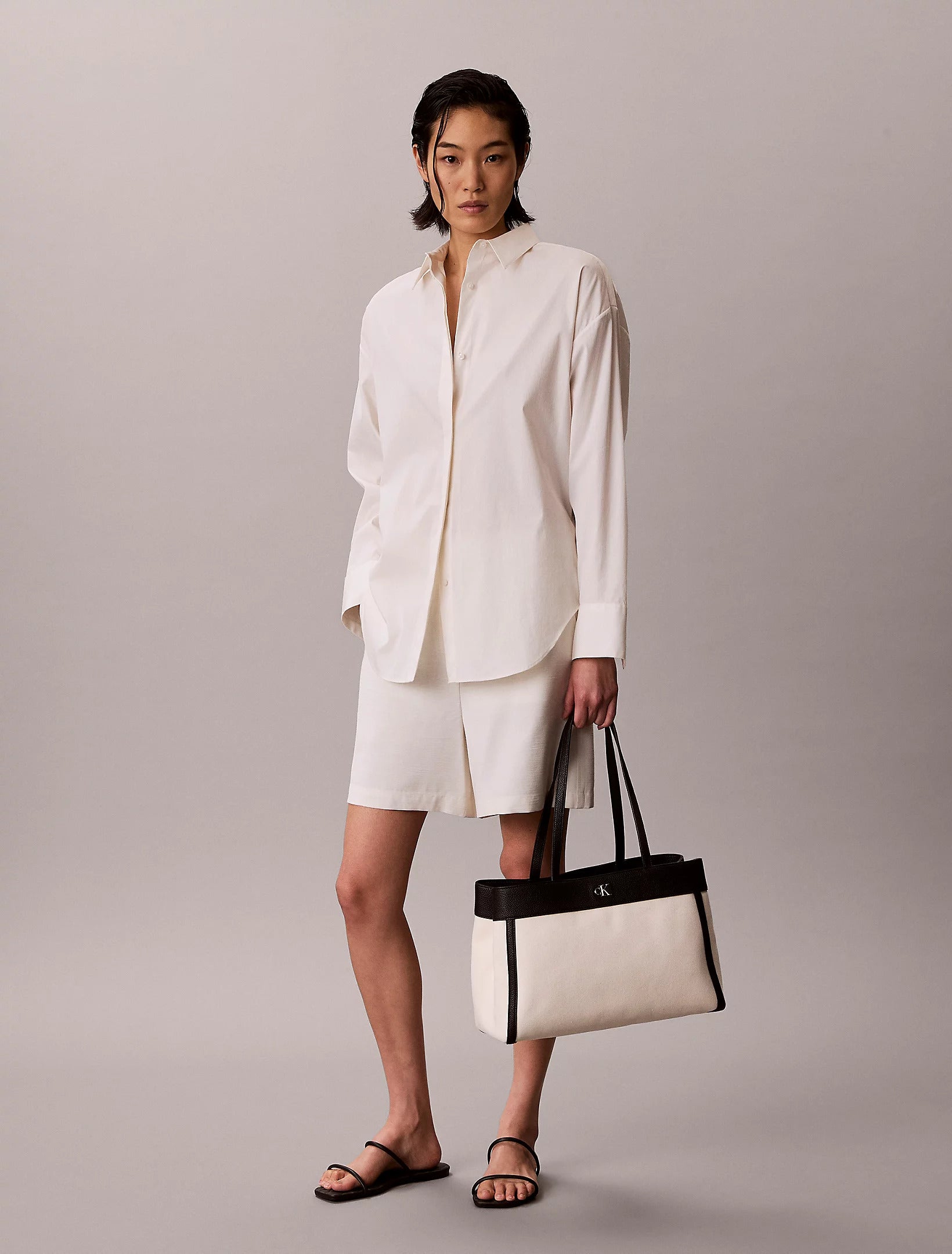 תיק קלווין קליין Cotton Canvas Tote נשים