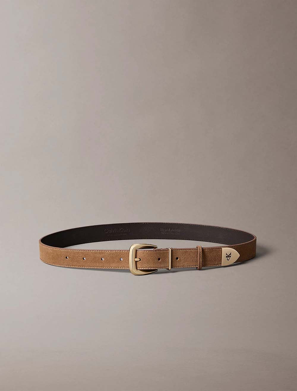 חגורה קלווין קליין HW End Tip Buckle Suede 30mm Belt נשים
