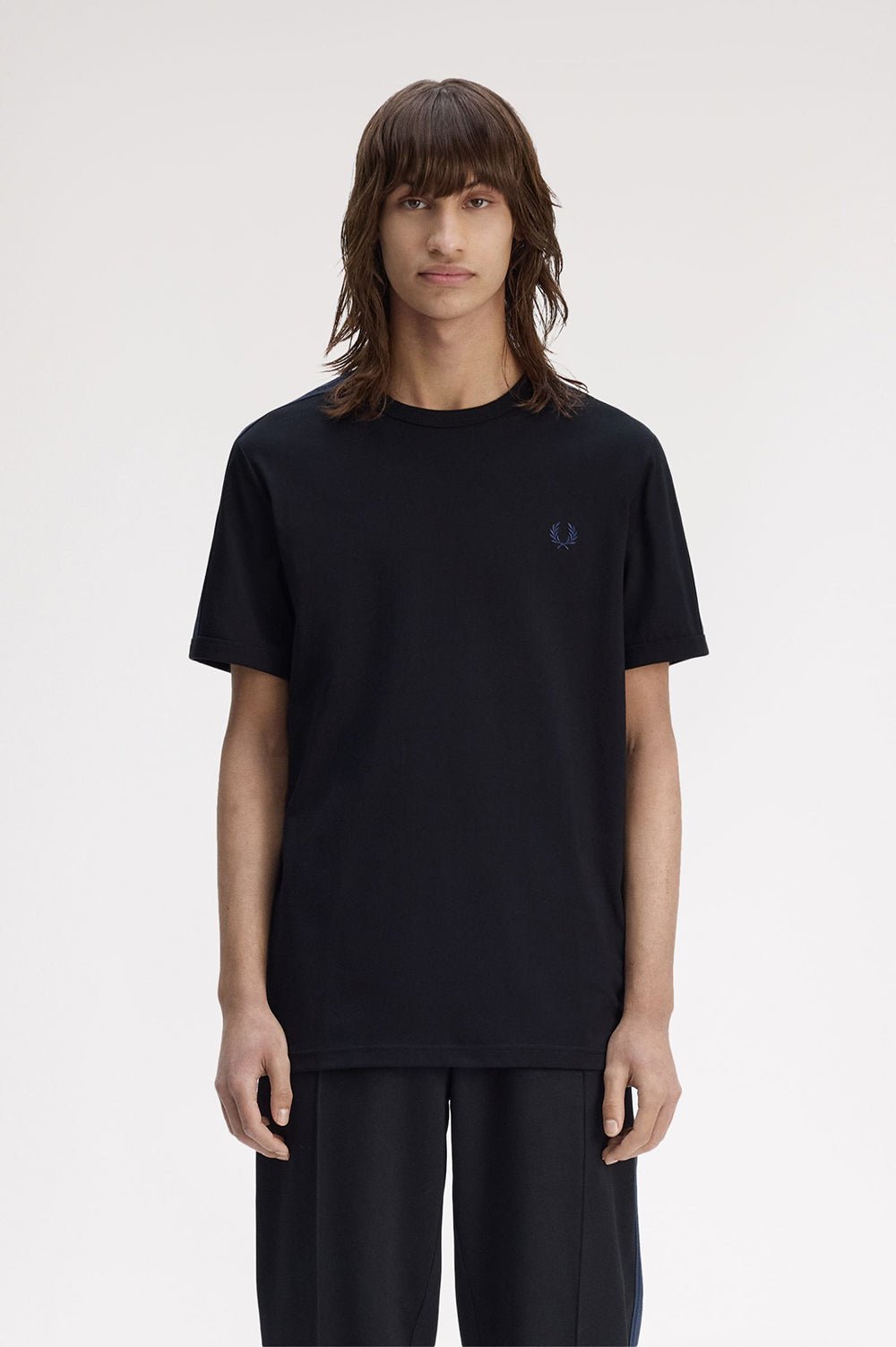 חולצת טישירט קצרה פרד פרי Mesh Taped Ringer גברים