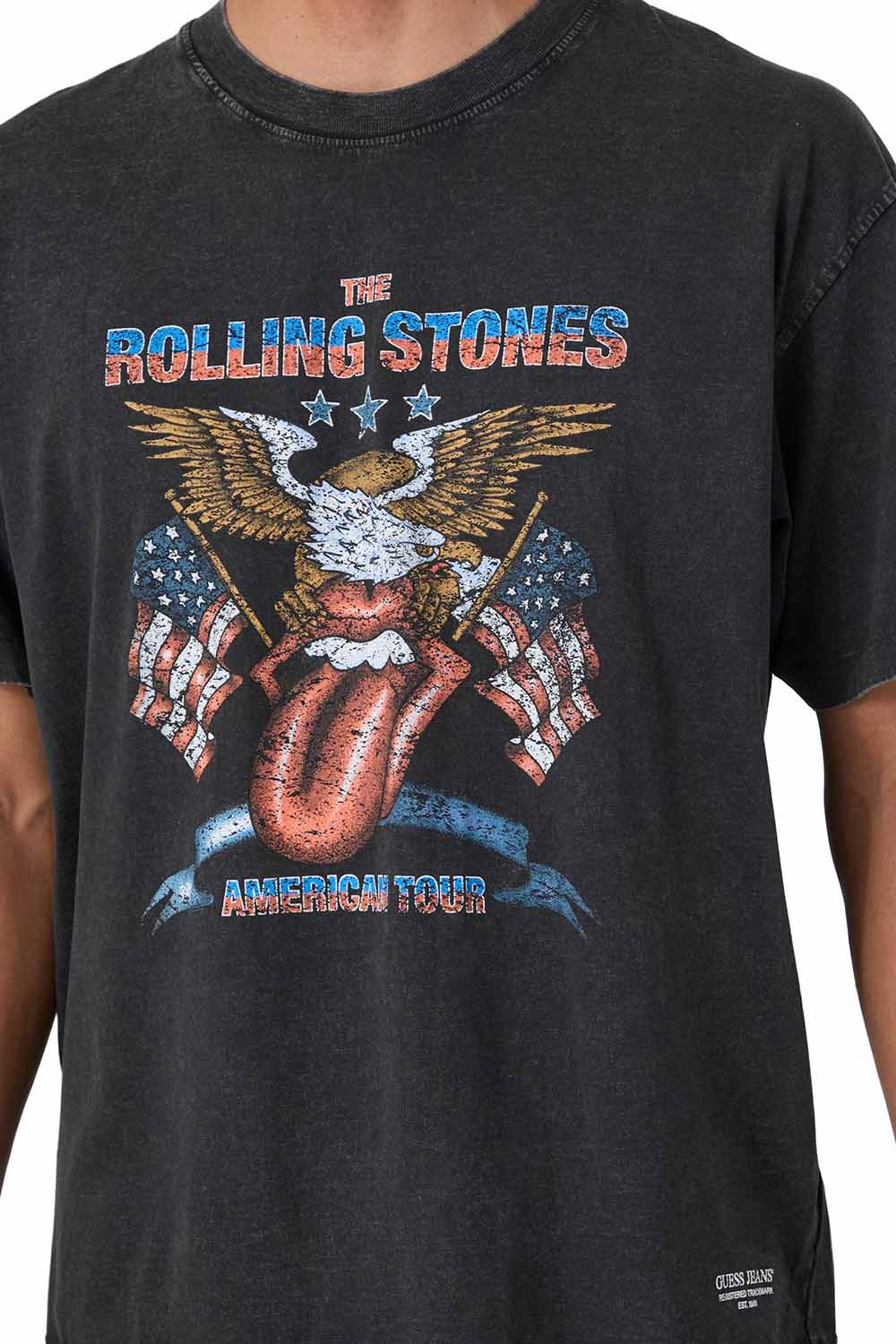 חולצת טישירט קצרה Guess Printed T-Shirt Gj X Rolling Stones גברים