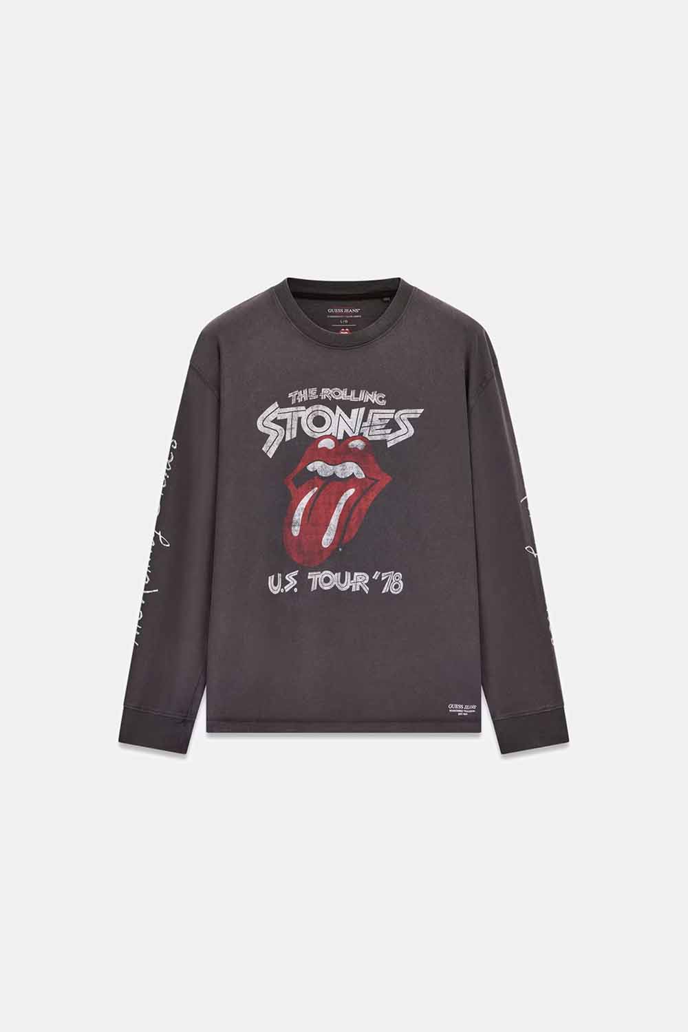 חולצת טישירט ארוכה Guess Printed Long-Sleeve Gj X Rolling Stones גברים