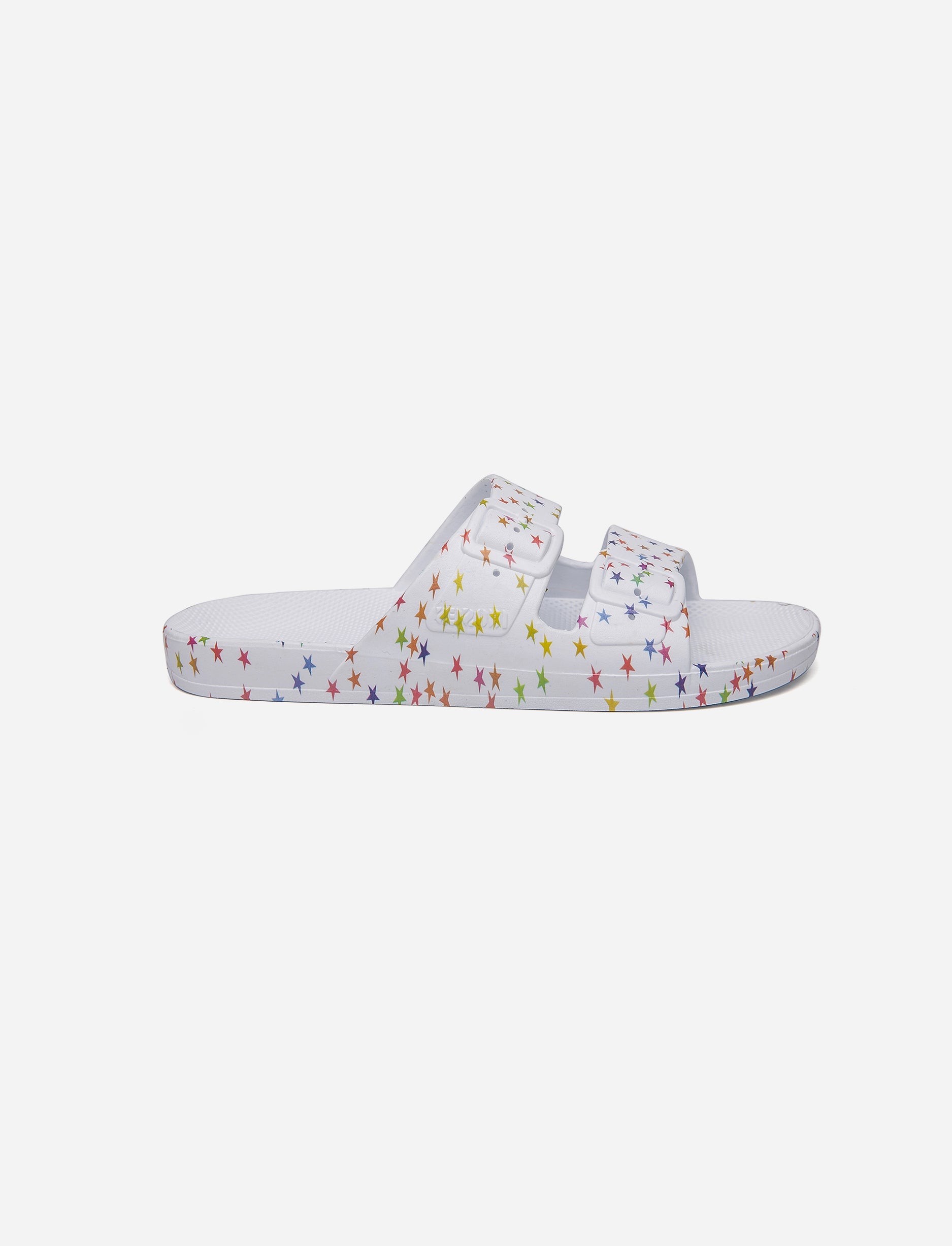 Freedom Moses Kids Starburst - כפכפי מוזס ילדים בצבע לבן בעיטור כוכבים צבעוניים