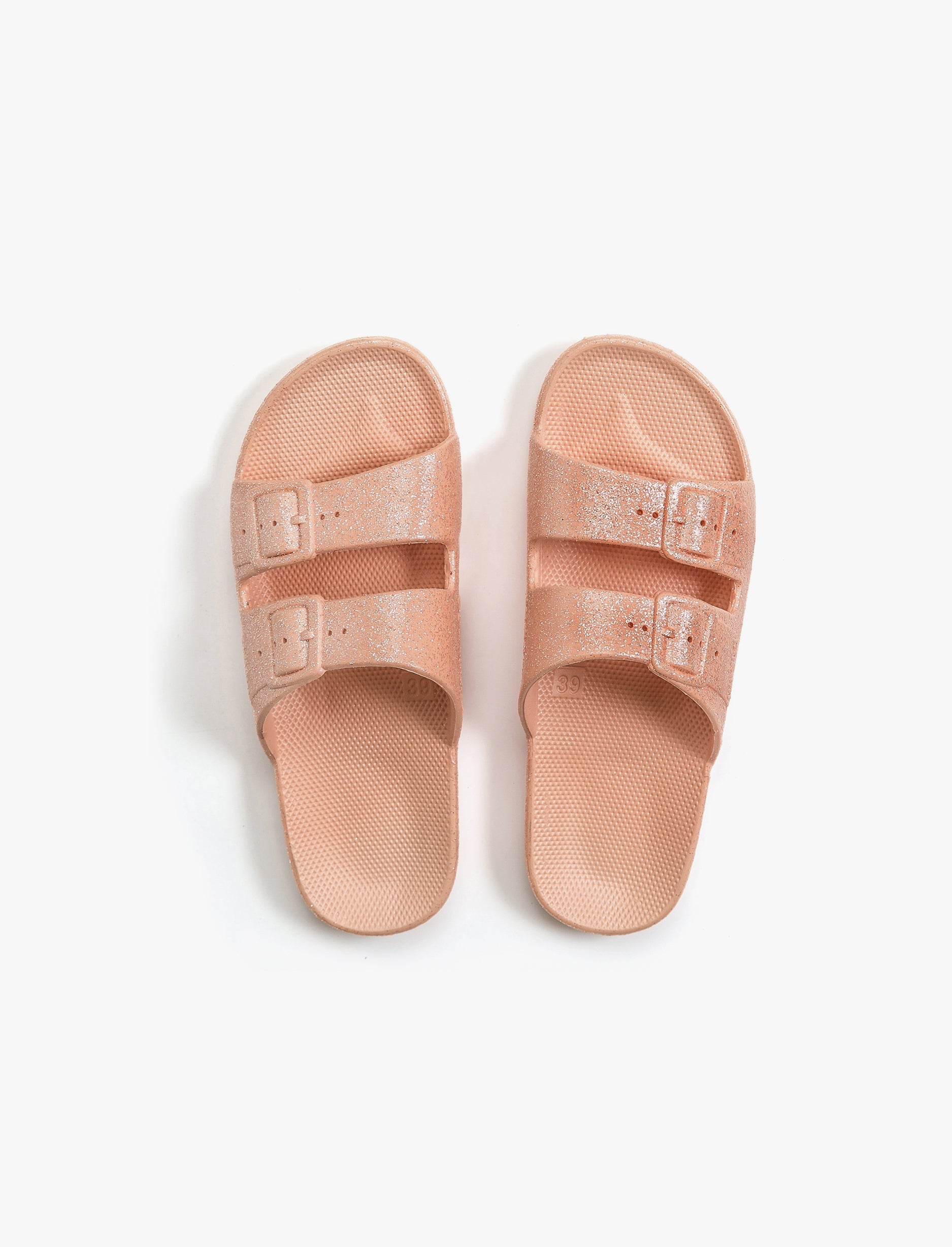 Fredoom Moses Kids Apricot Glitter - כפכפים לילדים מוזס בצבע משמש נצנצים