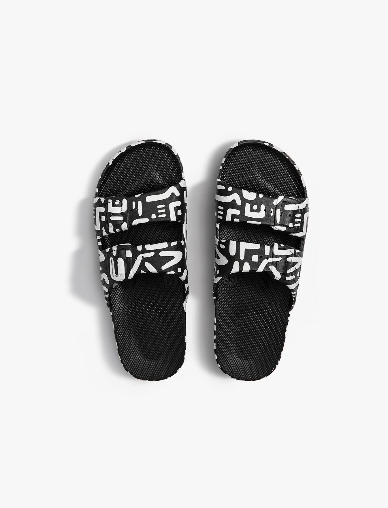 Fredoom Moses Kids Primo Black- כפכפים לילדים מוזס בצבע שחור בהדפס מיוחד