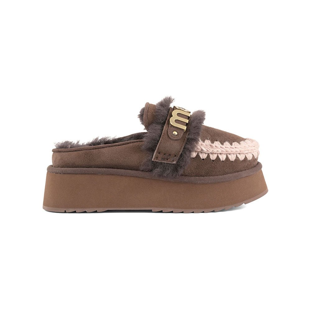 כפכפי Mou Platform Clog - Letter Logo נשים - mou-FW681006A-MOCHA-36