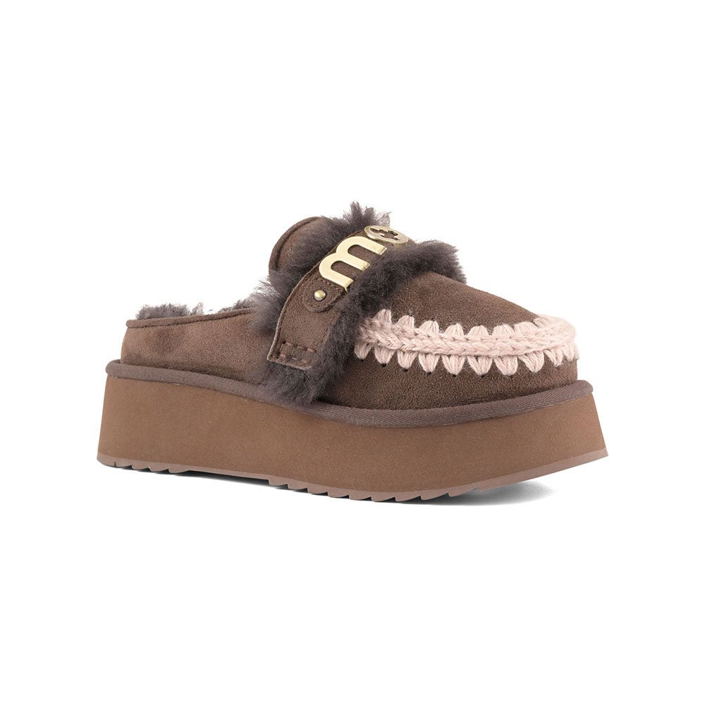כפכפי Mou Platform Clog - Letter Logo נשים - mou-FW681006A-MOCHA-36