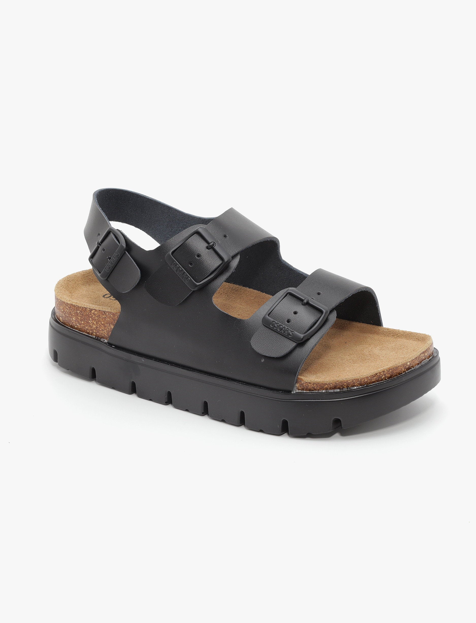 Oscars - סנדלי פלטפורמה אוסקרס דגם ורד לנשים בצבע שחור