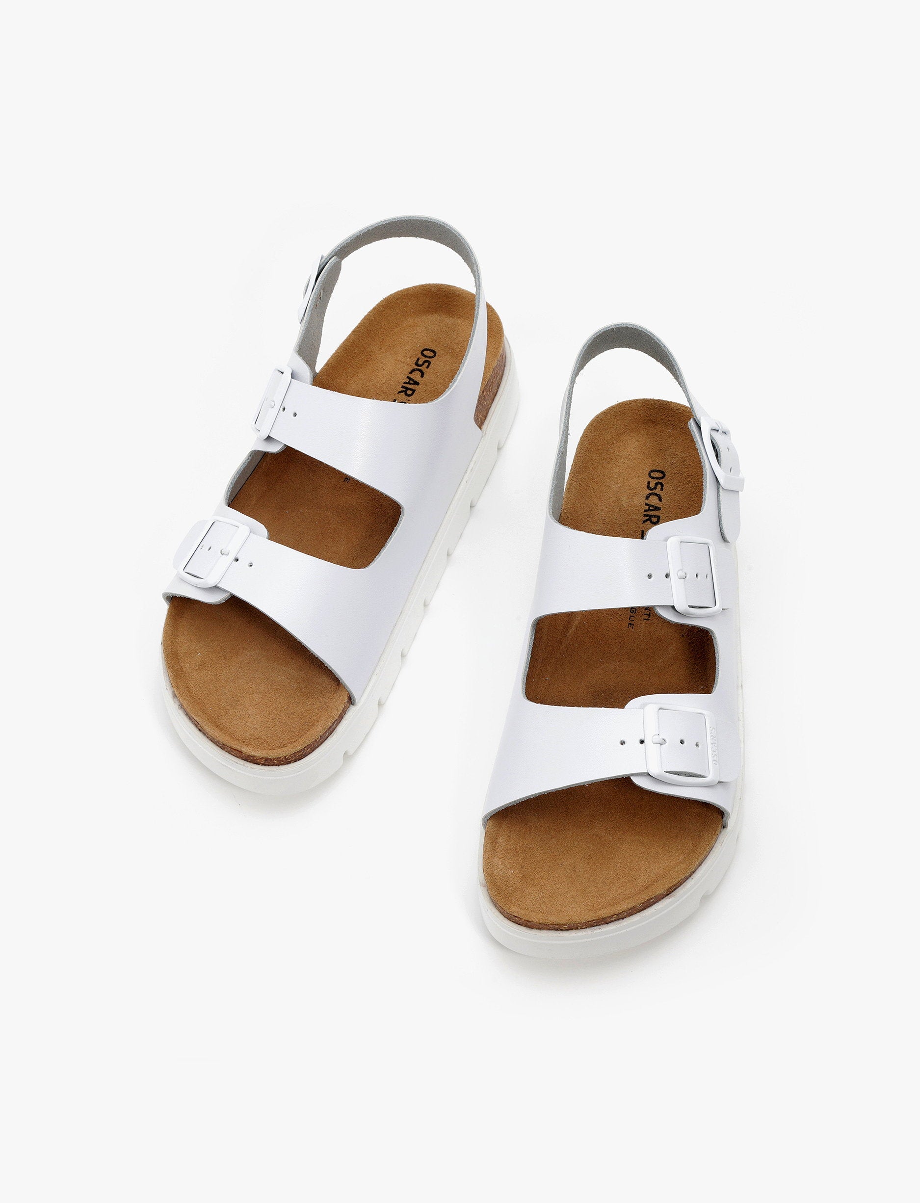 Oscars - סנדלי פלטפורמה אוסקרס דגם ורד לנשים בצבע לבן