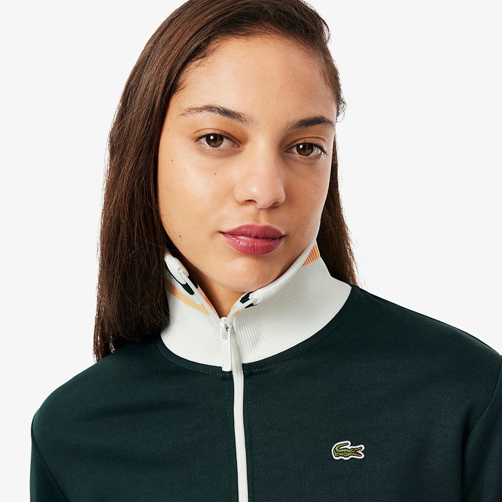 סווטשירט לקוסט Zip-Up Stripe Accent Sweatshirt נשים