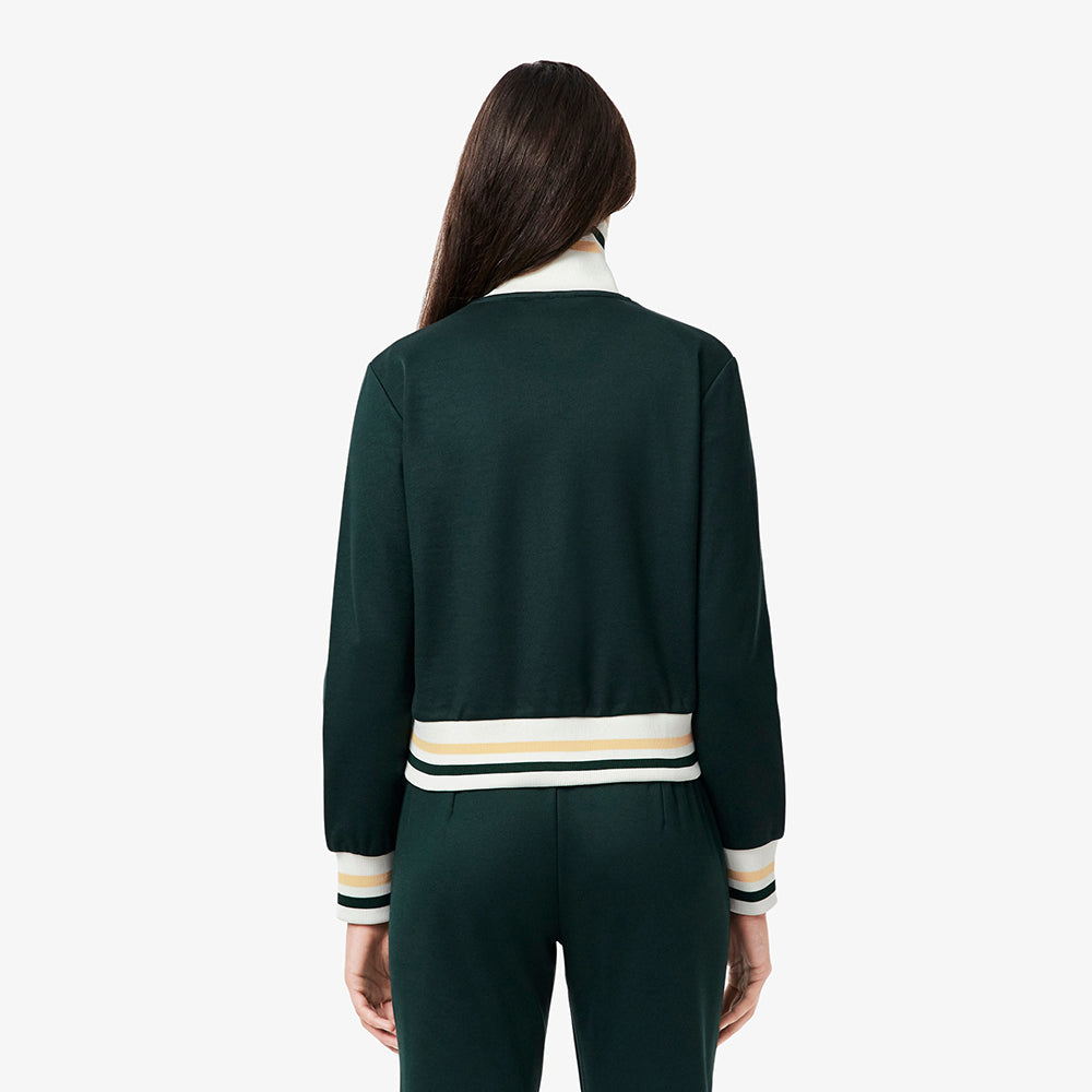 סווטשירט לקוסט Zip-Up Stripe Accent Sweatshirt נשים