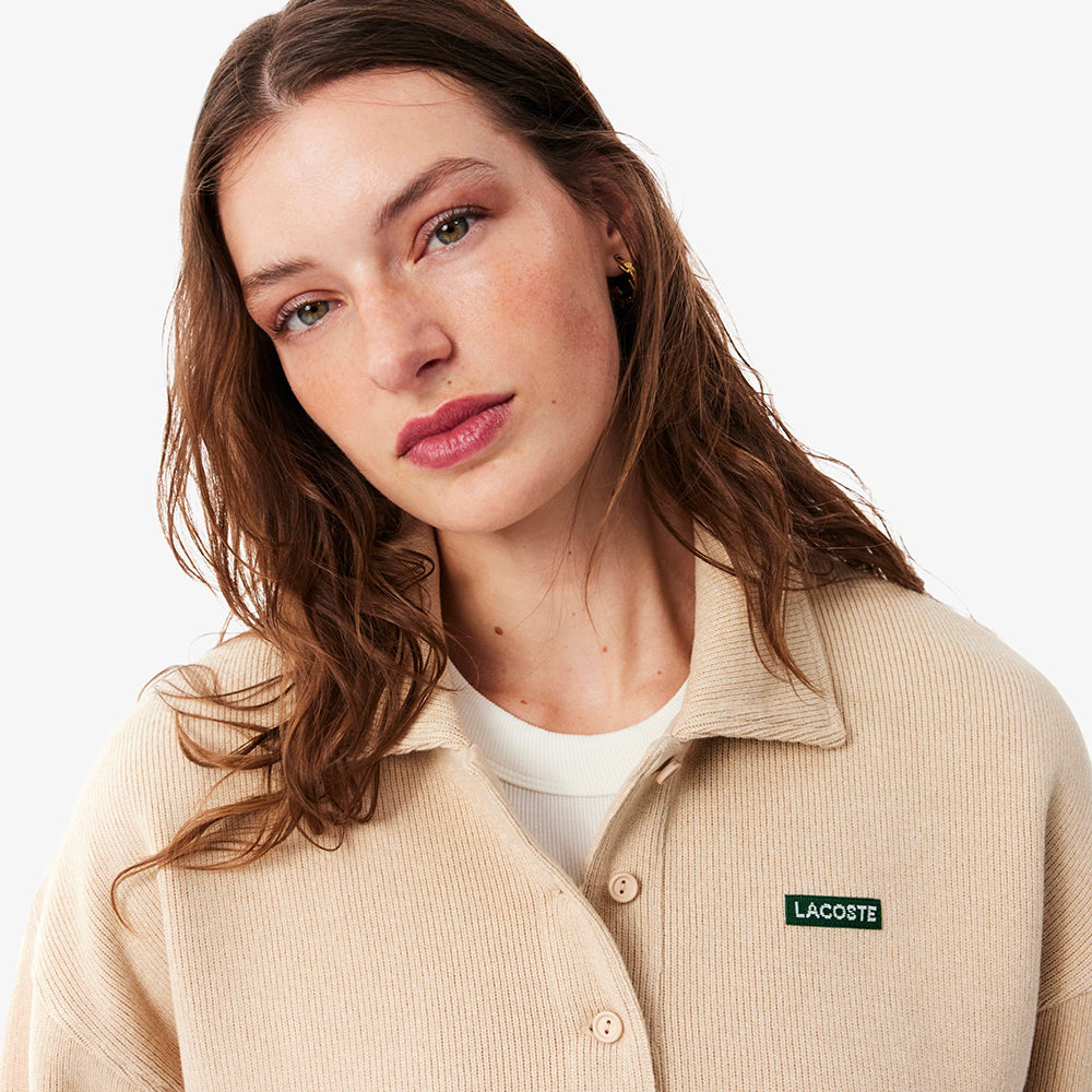 סווטשירט לקוסט Oversized Ribbed Polo Collar נשים