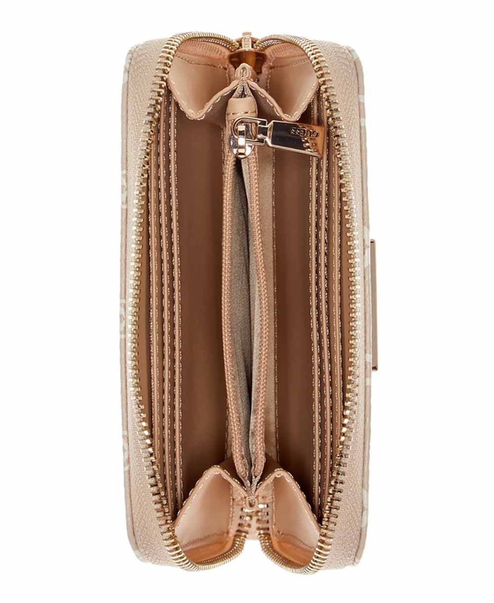 ארנק Guess Yvonne Logo Slg Med Zip Around נשים