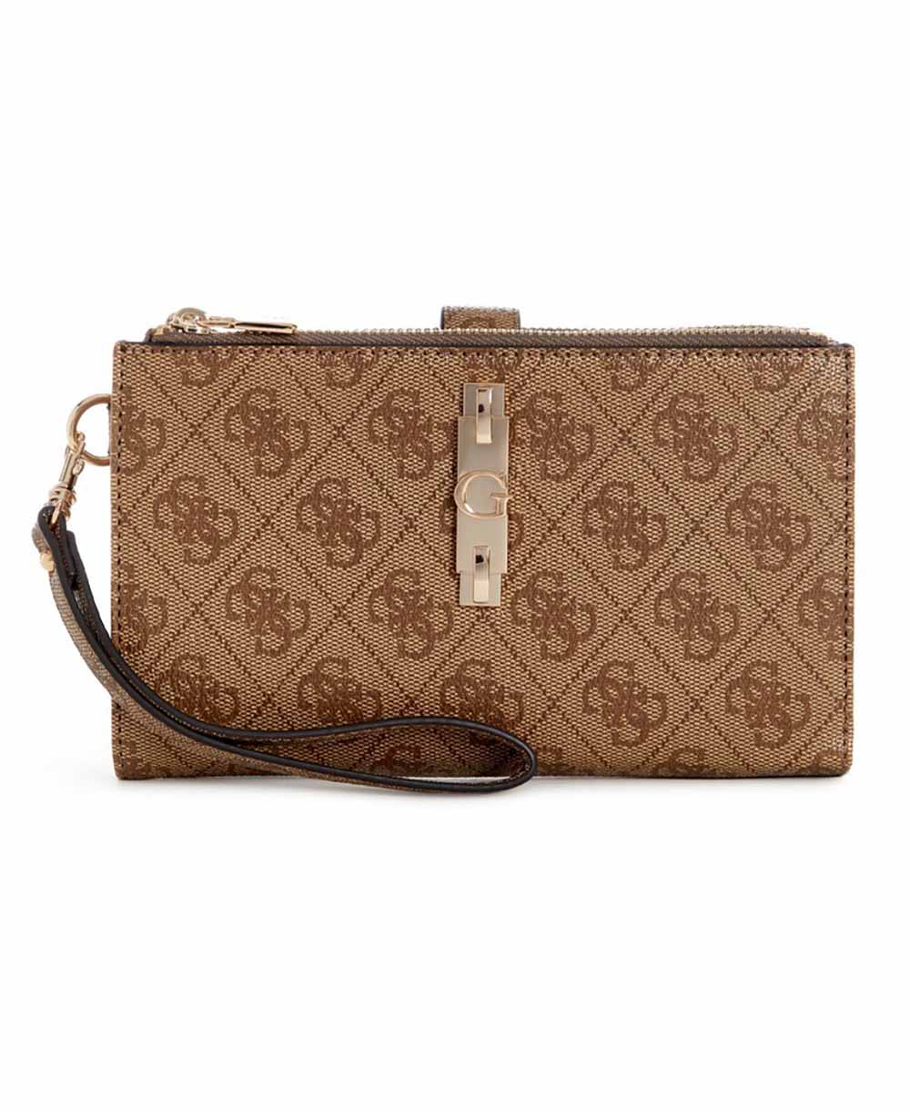 ארנק Guess Yvonne Logo Slg Dbl Zip Org נשים