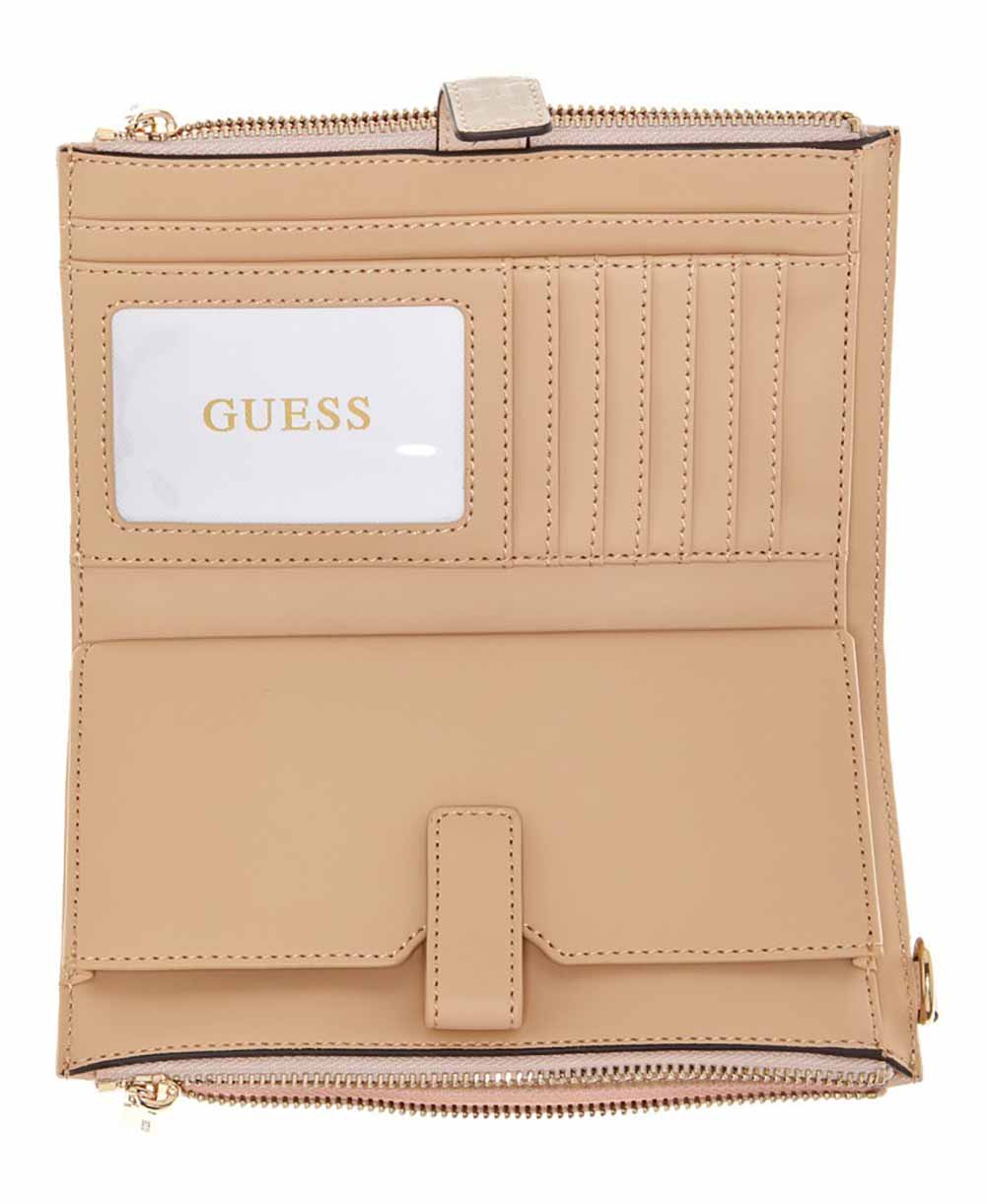 ארנק Guess Yvonne Logo Slg Dbl Zip Org נשים